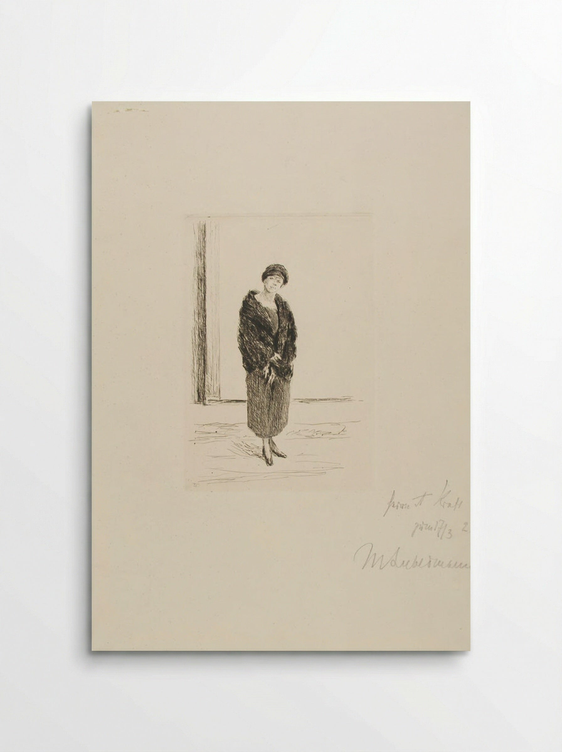 Young Woman in a Fur Coat - Max Liebermann - Poster