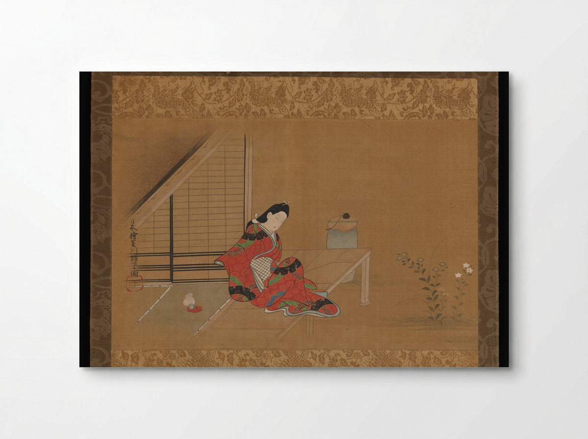 Young Woman on a Veranda - Furuyama Moroshige - Poster