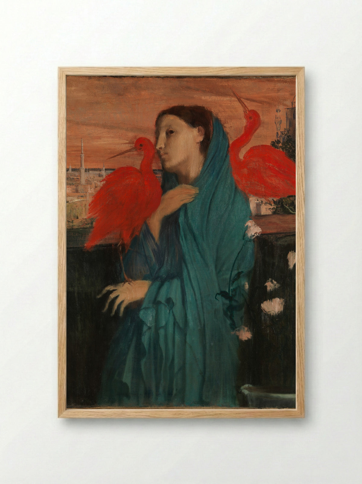 Young Woman with Ibis - Edgar Degas - Framed Print Wood