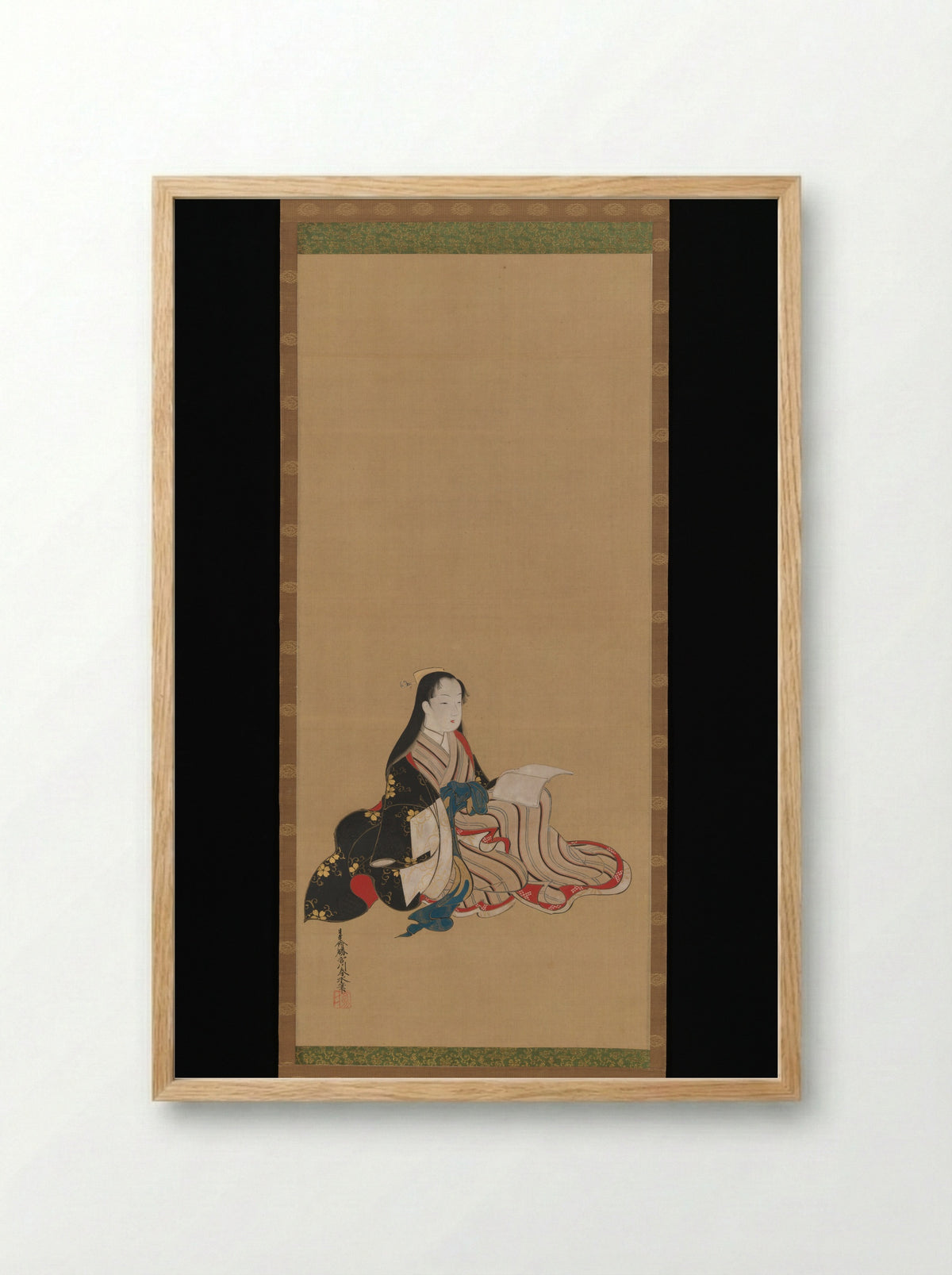Young Woman with a Book - Miyagawa Shunsui - Framed Print Wood