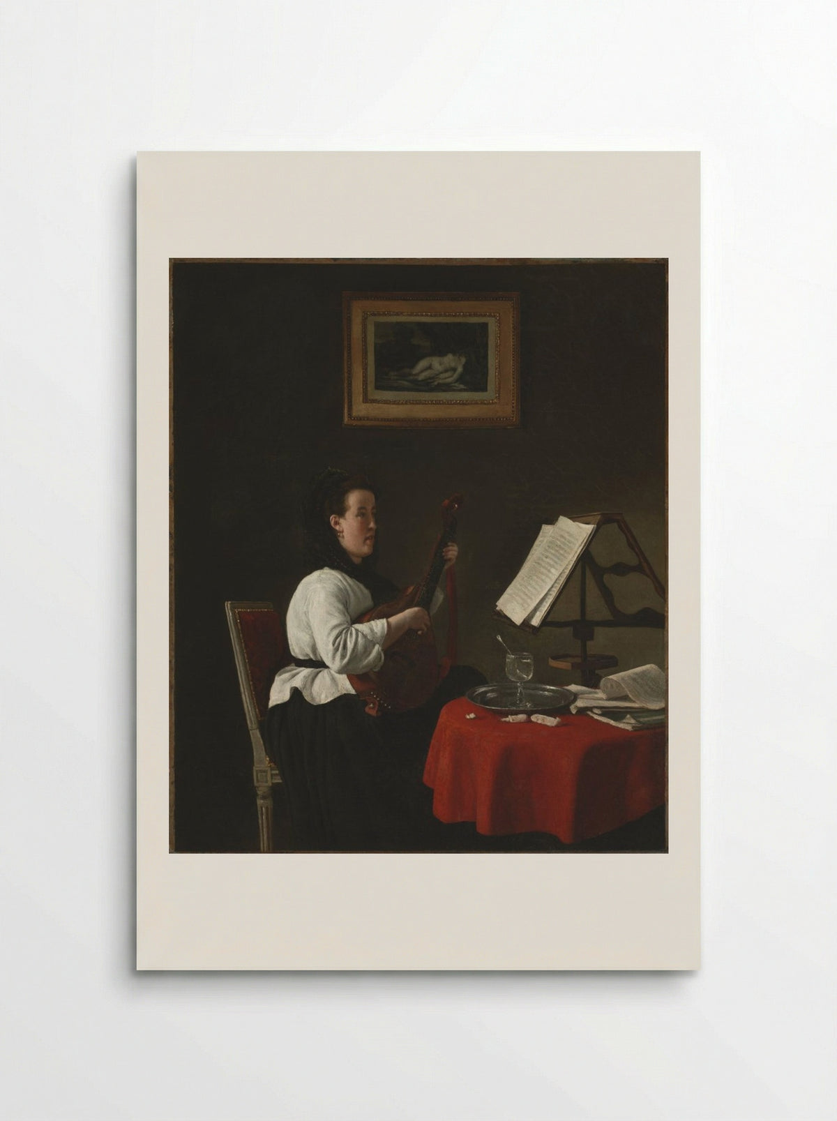 Young Woman with a Mandolin, Portrait of Louison Köhler - François Bonvin - Poster