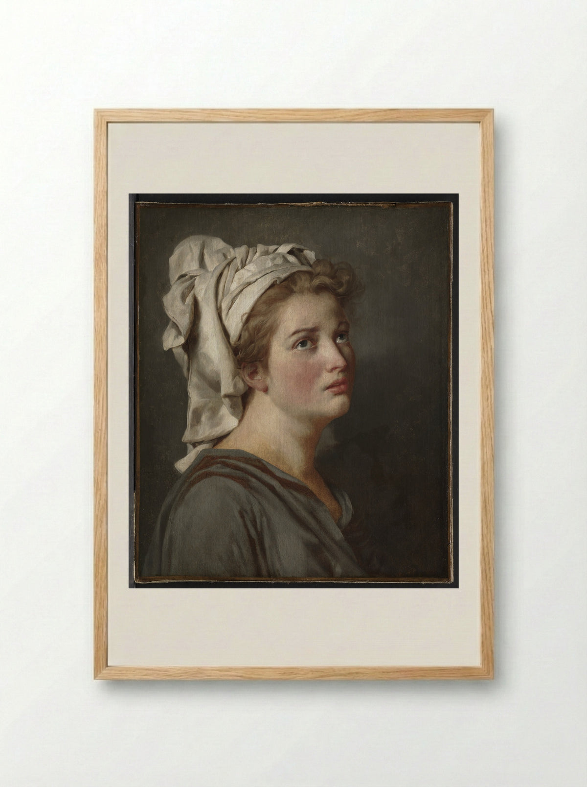 Young Woman with a Turban - Jacques-Louis David - Framed Print Wood