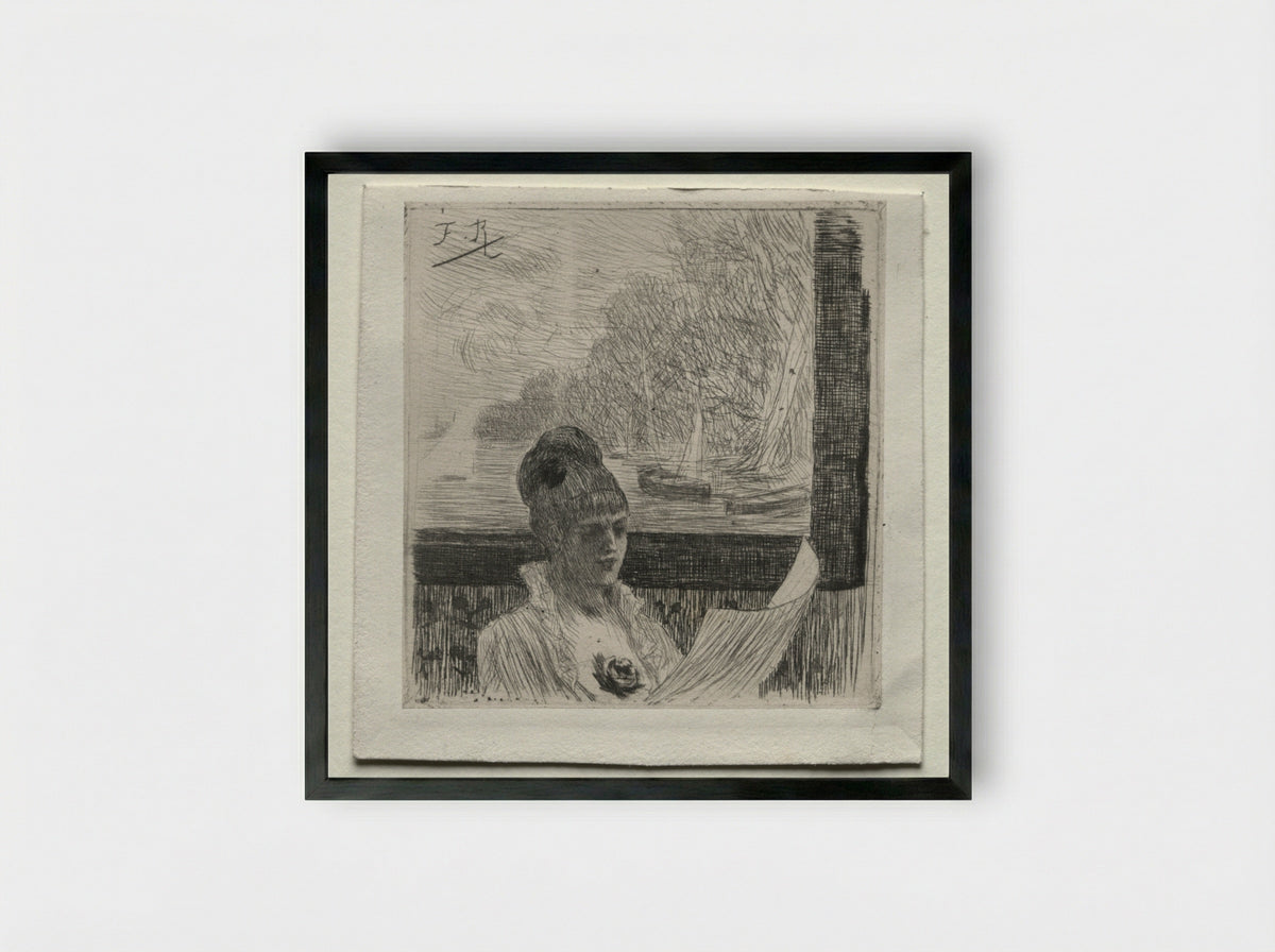 Young Woman - Félicien Rops - Framed Print Black