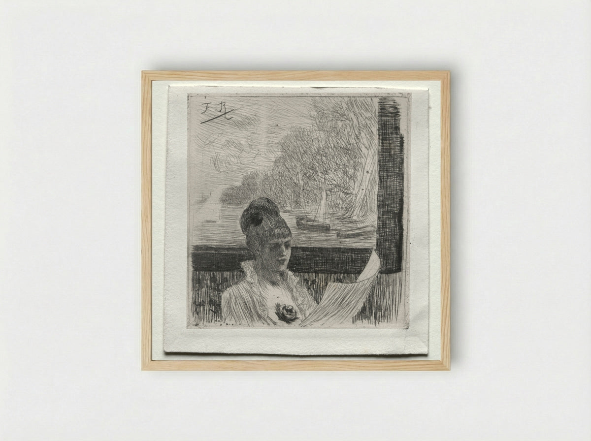 Young Woman - Félicien Rops - Framed Print Wood