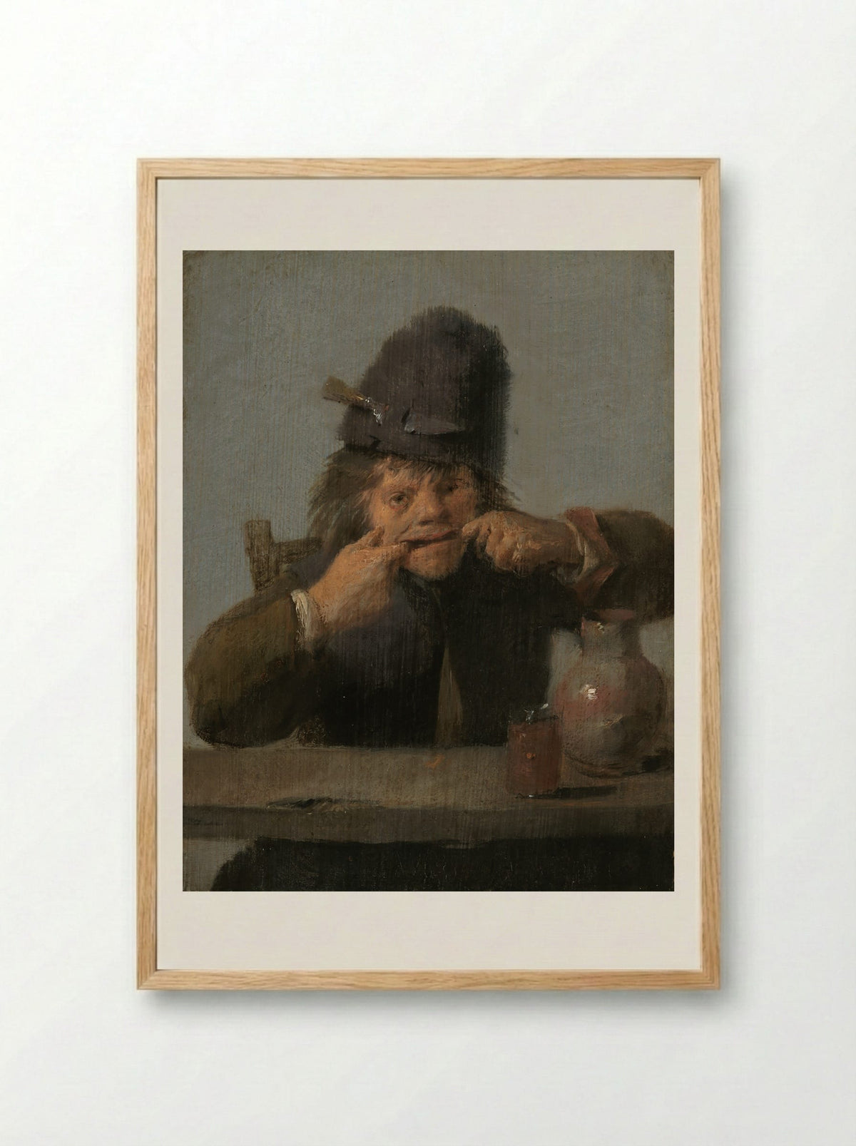 Youth Making a Face - Adriaen Brouwer - Framed Print Wood
