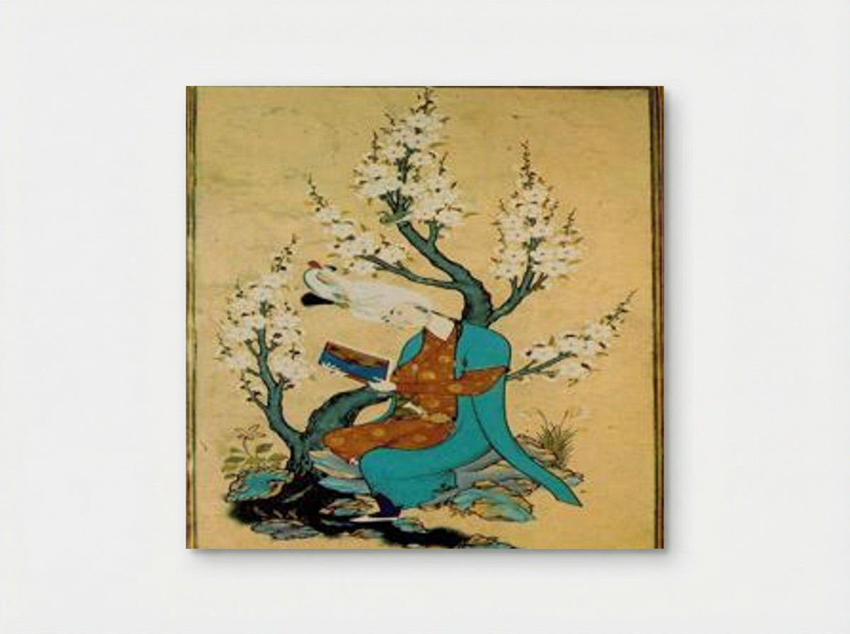 Youth Reading Under a Flowering Tree - Sultan Muhammad - Poster