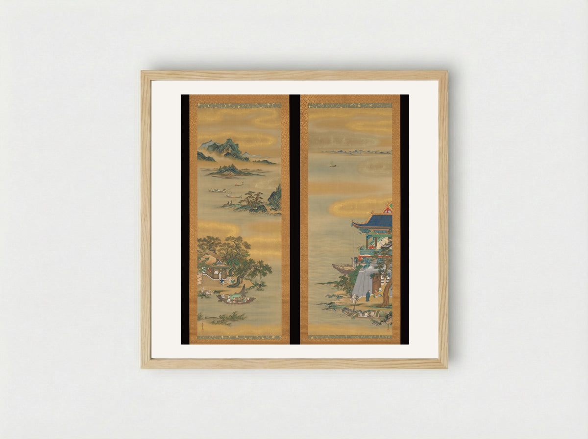 Yueyang Pavilion - Kanō Isen'in Naganobu - Framed Print Wood