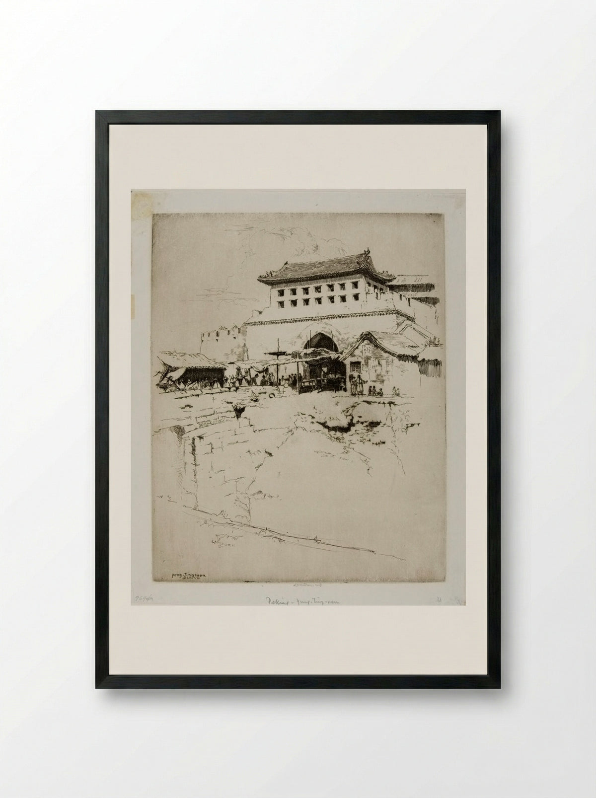 Yung Tingmen, Peking - Ernest Stephen Lumsden - Framed Print Black