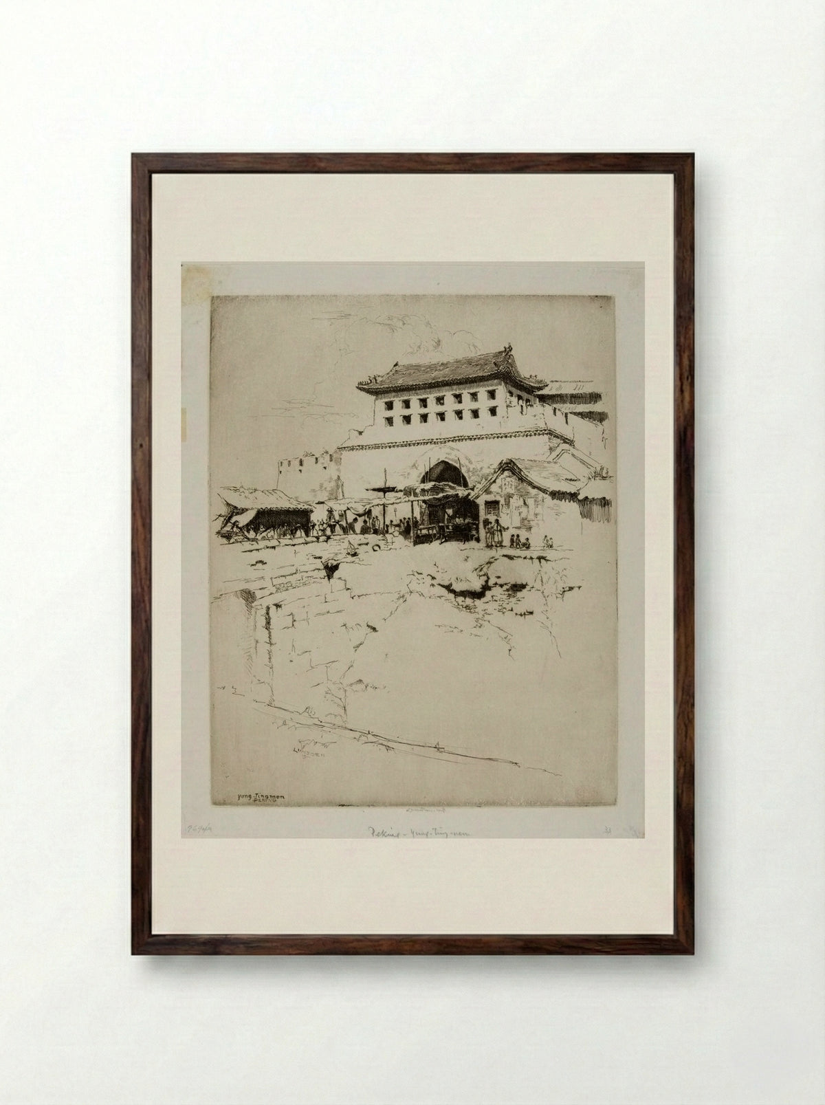 Yung Tingmen, Peking - Ernest Stephen Lumsden - Framed Print Dark Wood