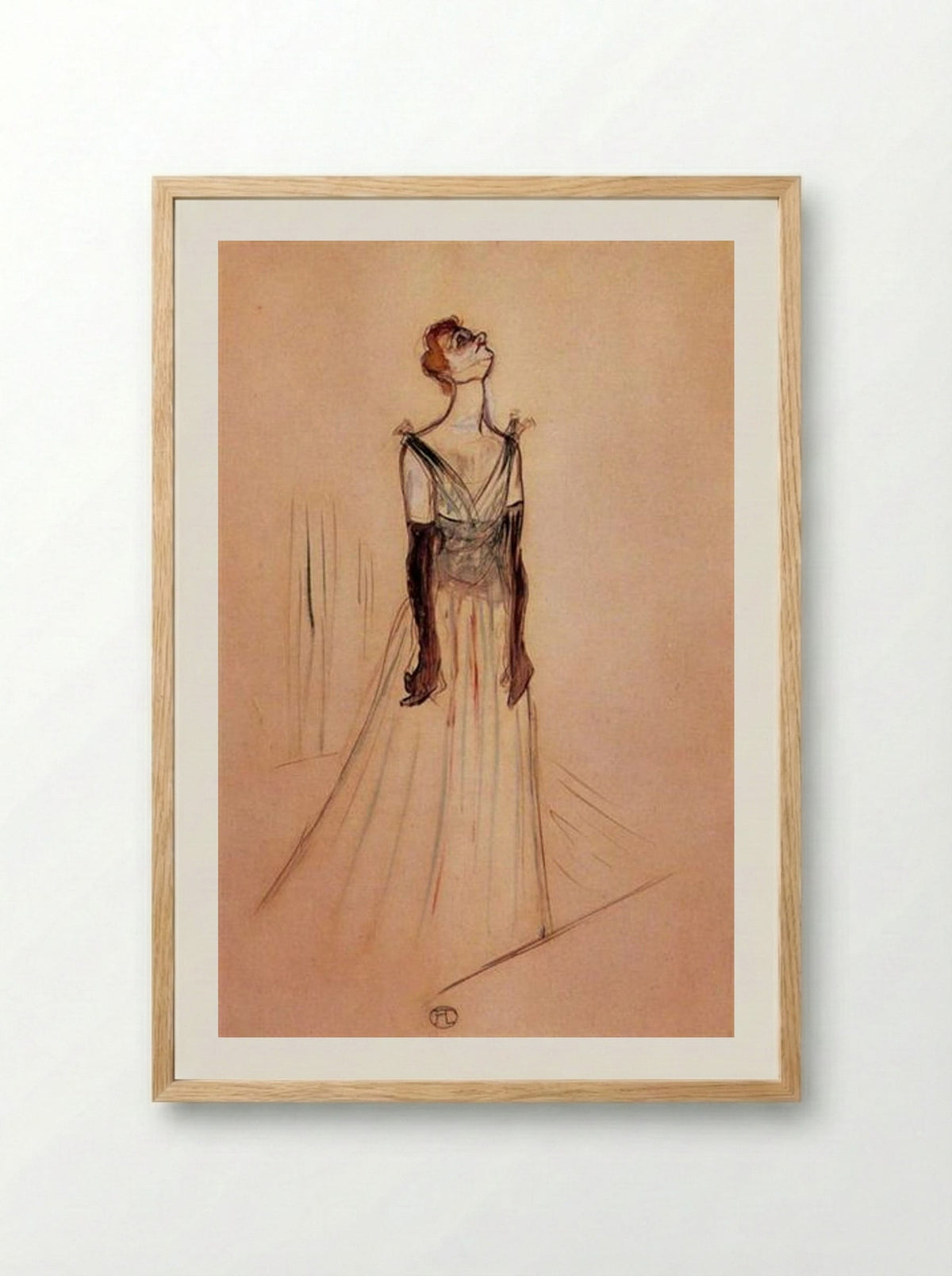 Yvette Guilbert: Linger Longer Loo - Henri de Toulouse-Lautrec - Framed Print Wood