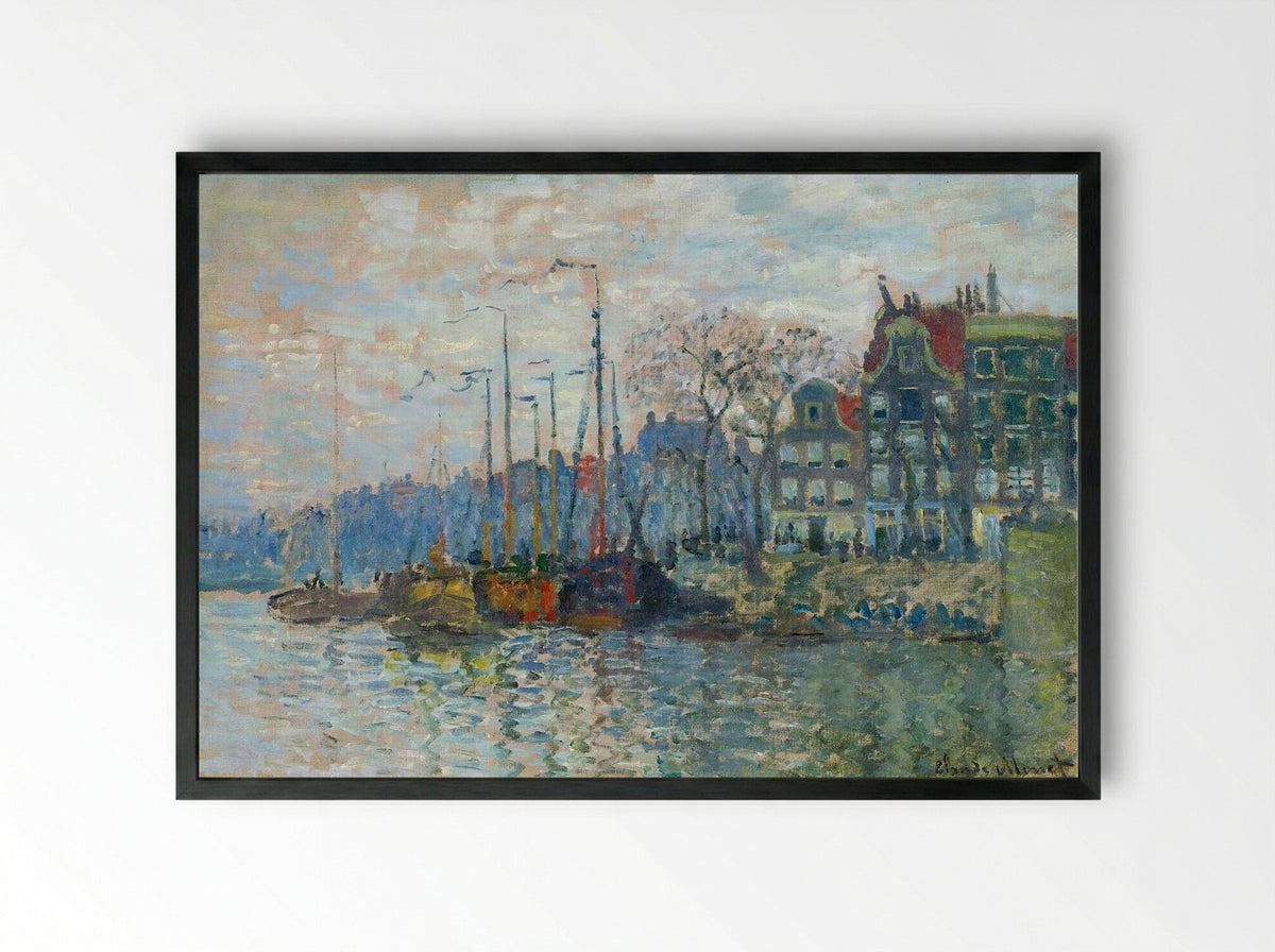 Zaandam, The Dike - Claude Monet - Framed Print Black
