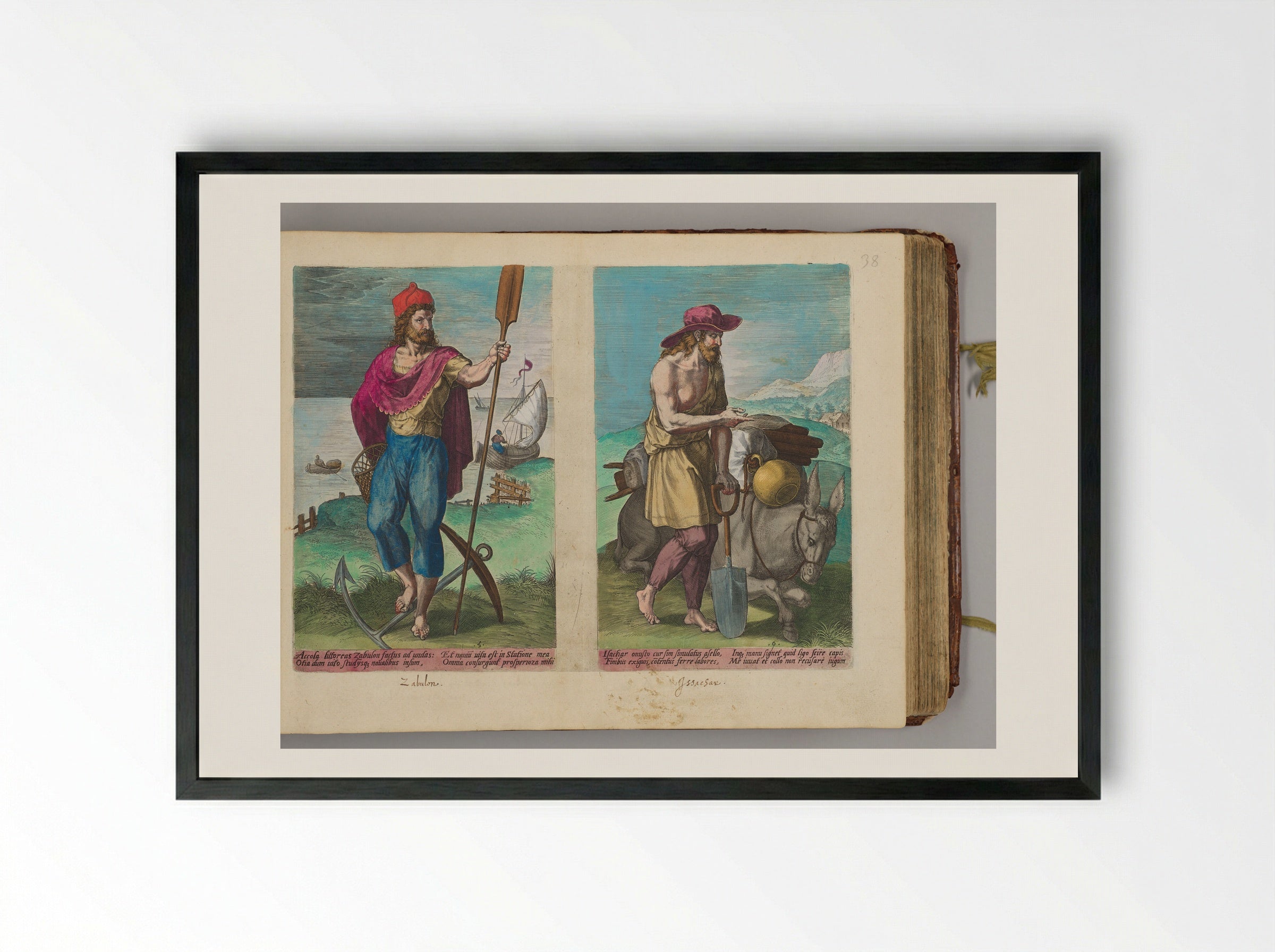Zabulon and Issachar - Johann Sadeler I - Framed Print Black