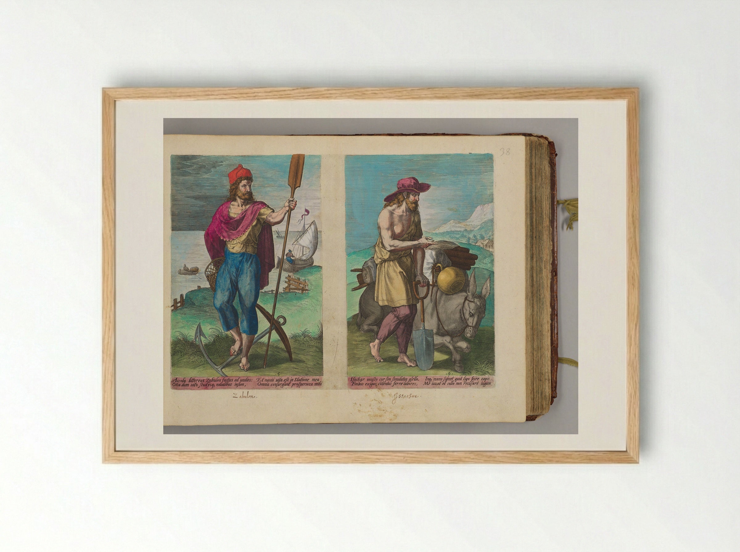 Zabulon and Issachar - Johann Sadeler I - Framed Print Wood