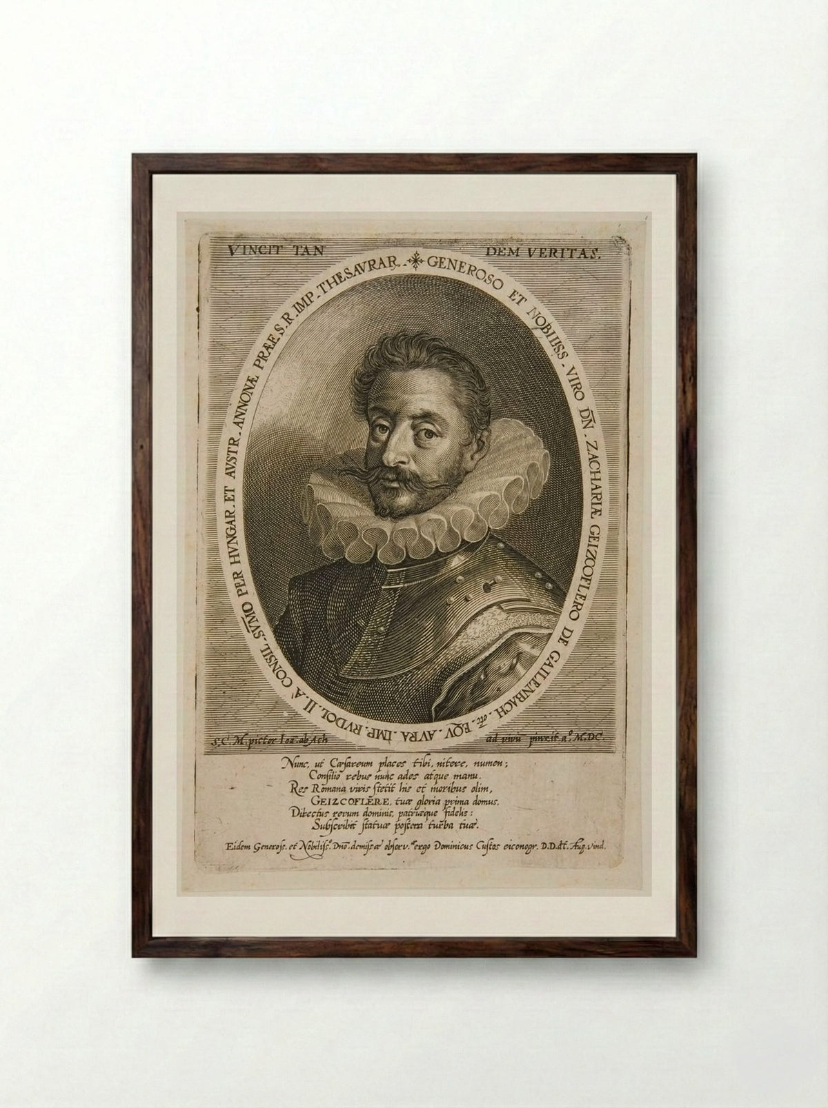 Zacharias Geizkofler - Dominicus Custos - Framed Print Dark Wood