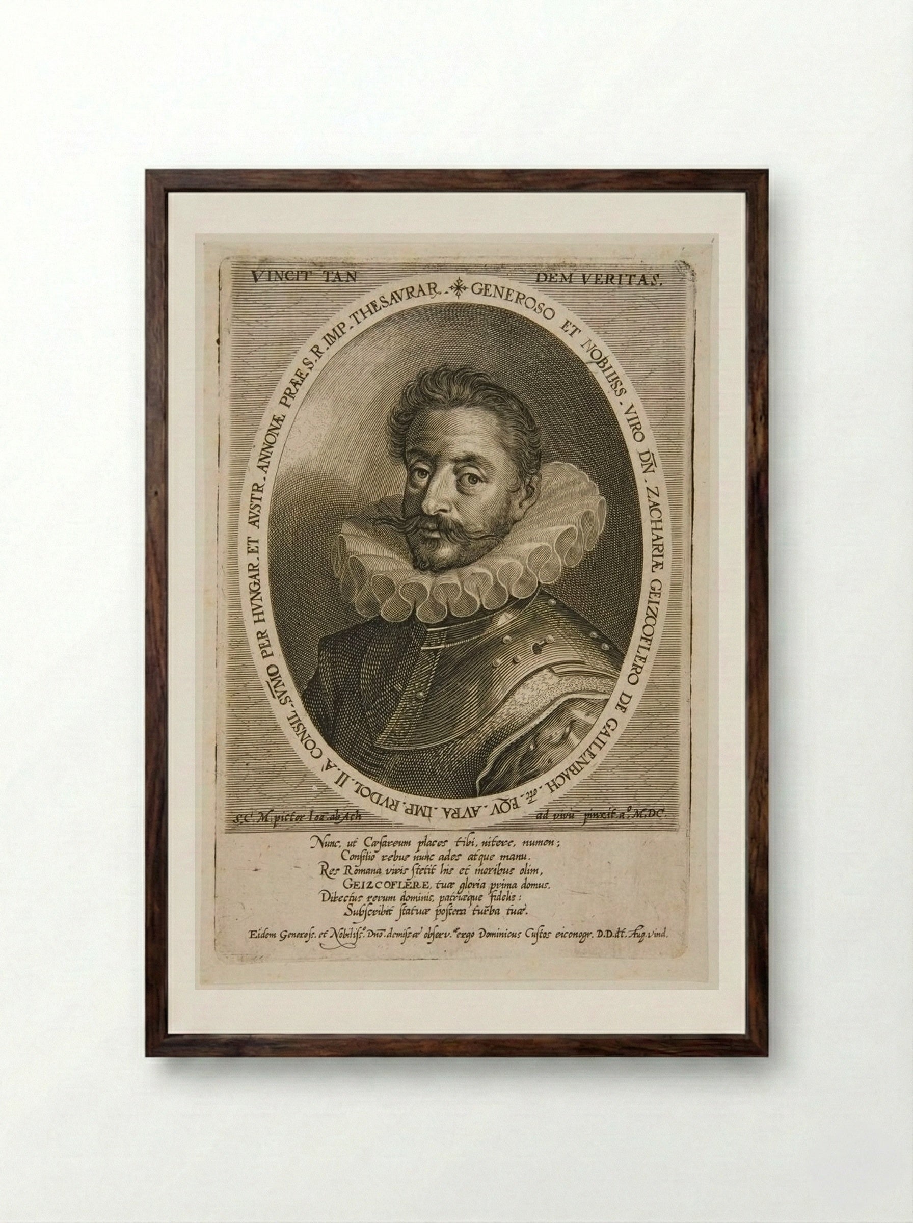 Zacharias Geizkofler - Dominicus Custos - Framed Print Dark Wood