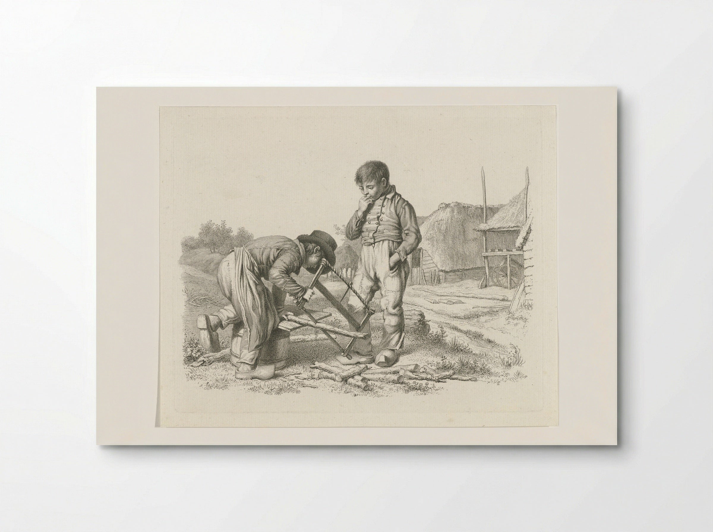 Zagende en een staande jongen - Jacob Ernst Marcus - Poster