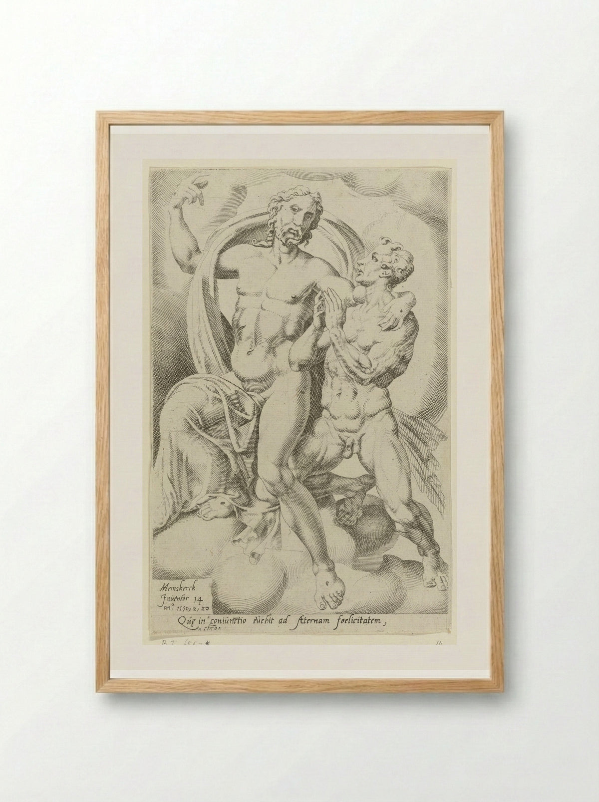 Zaligheid wordt bereikt door een te worden met Christus - Dirck Volckertsz. Coornhert - Framed Print Wood