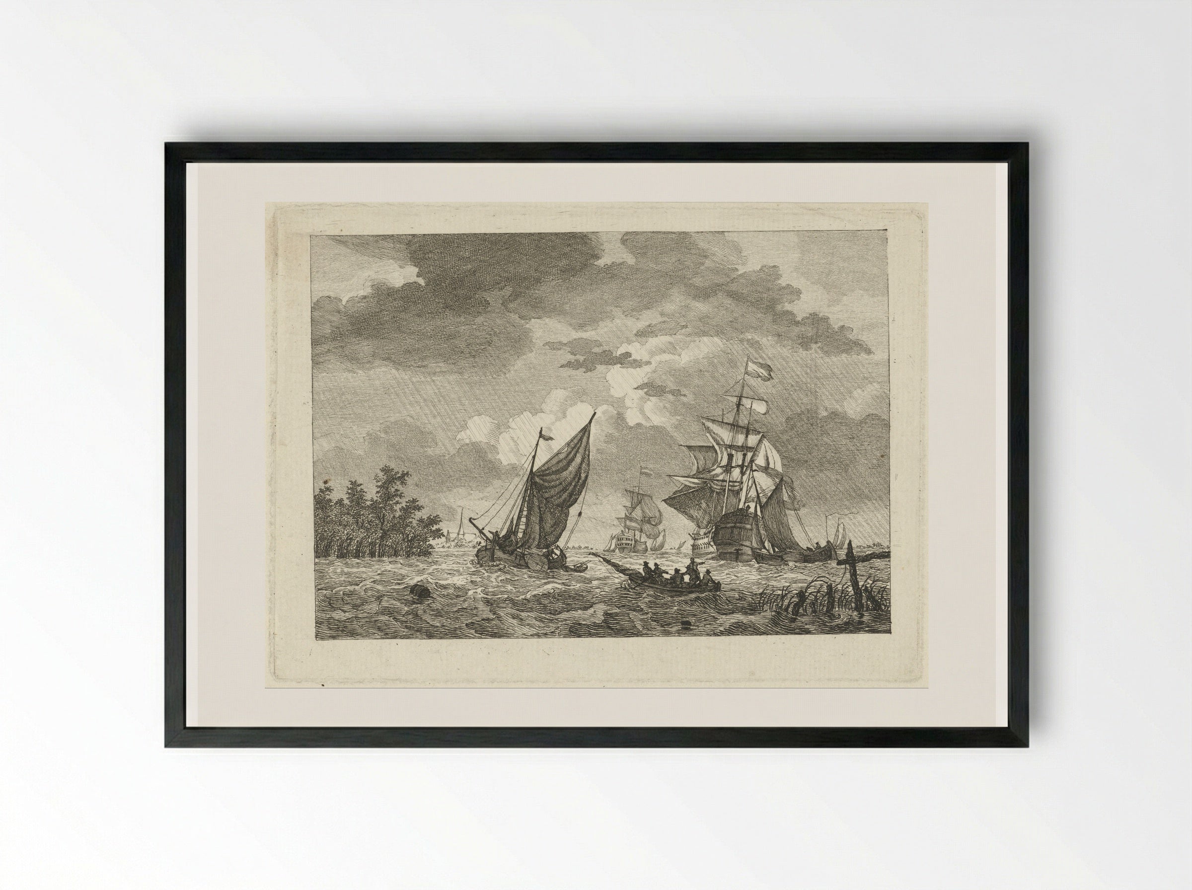 Zeegezicht - Gerrit Groenewegen - Framed Print Black