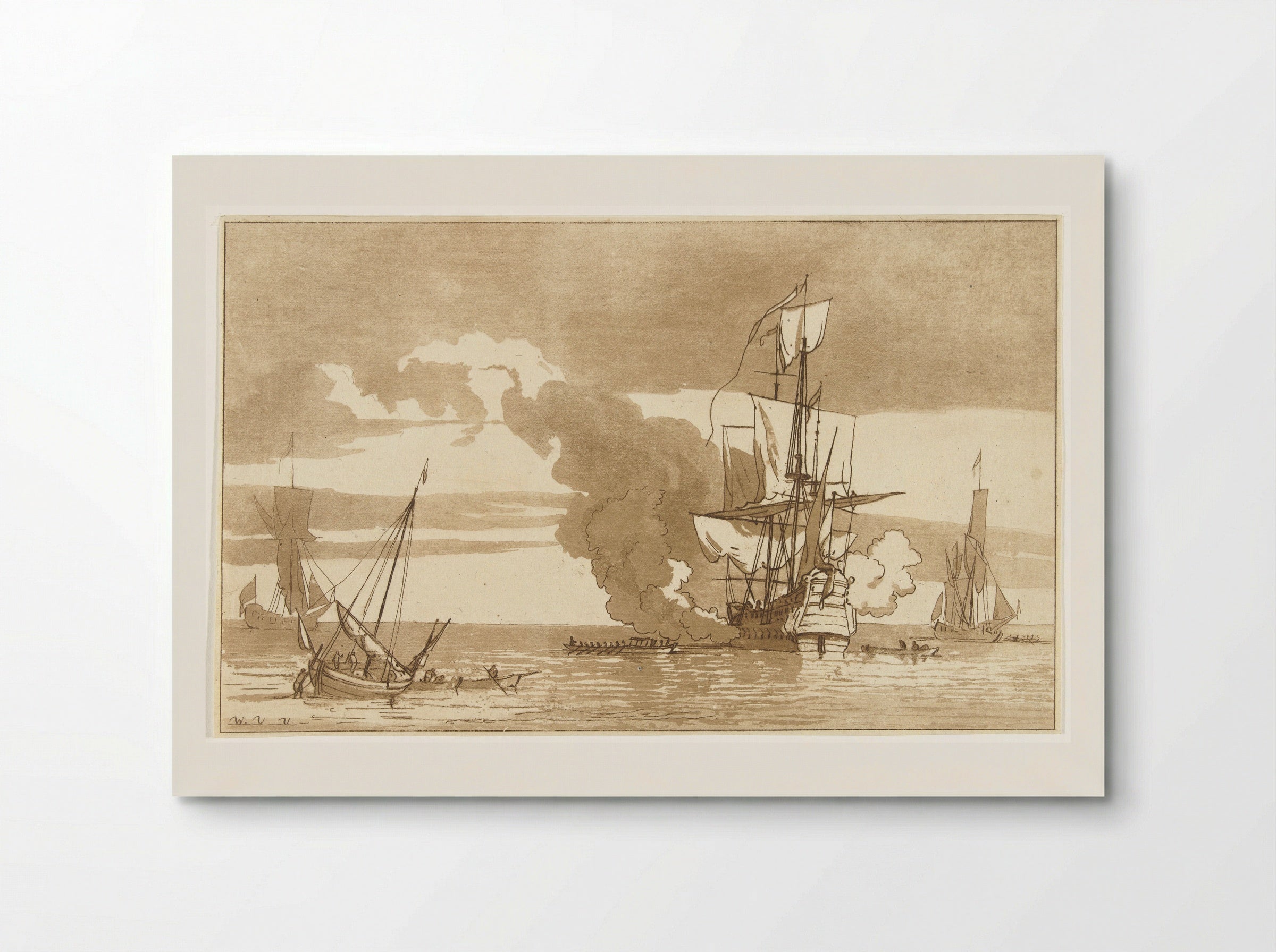 Zeeslag (Naval Battle) - Anthonie van den Bos - Poster