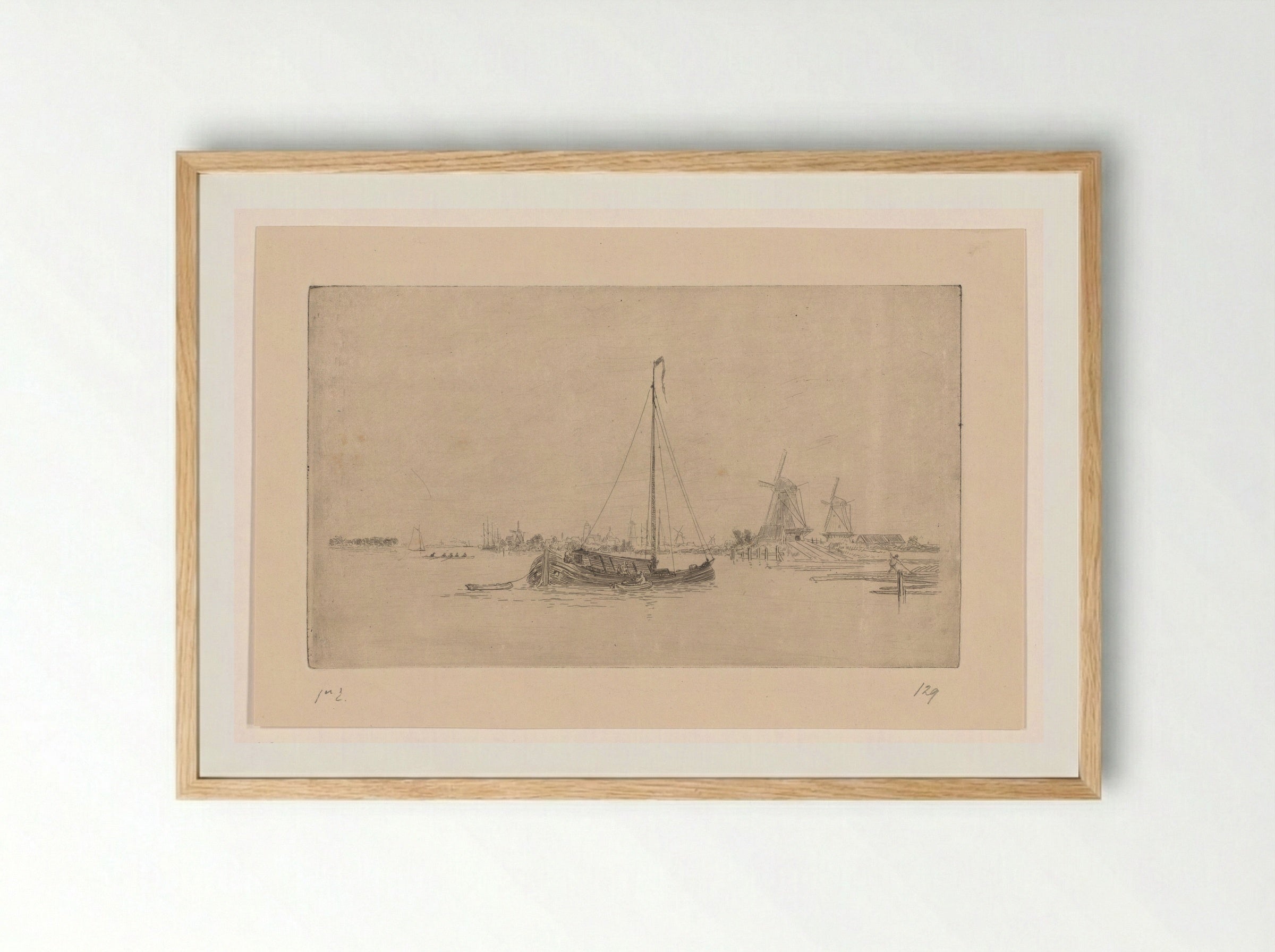 Zeilboot voor Dordrecht - Carel Nicolaas Storm van 's-Gravesande - Framed Print Wood