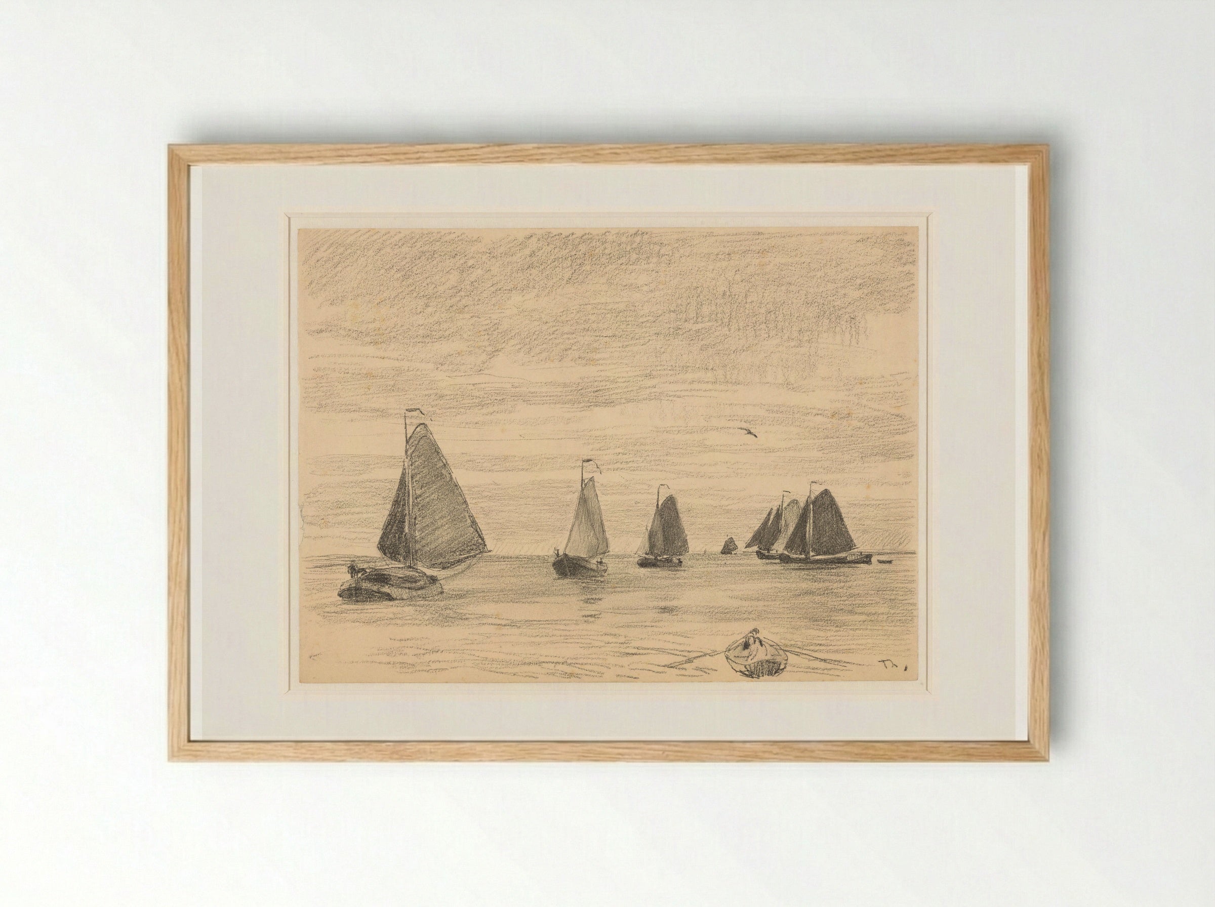 Zeilende Botters - Willem Bastiaan Tholen - Framed Print Wood