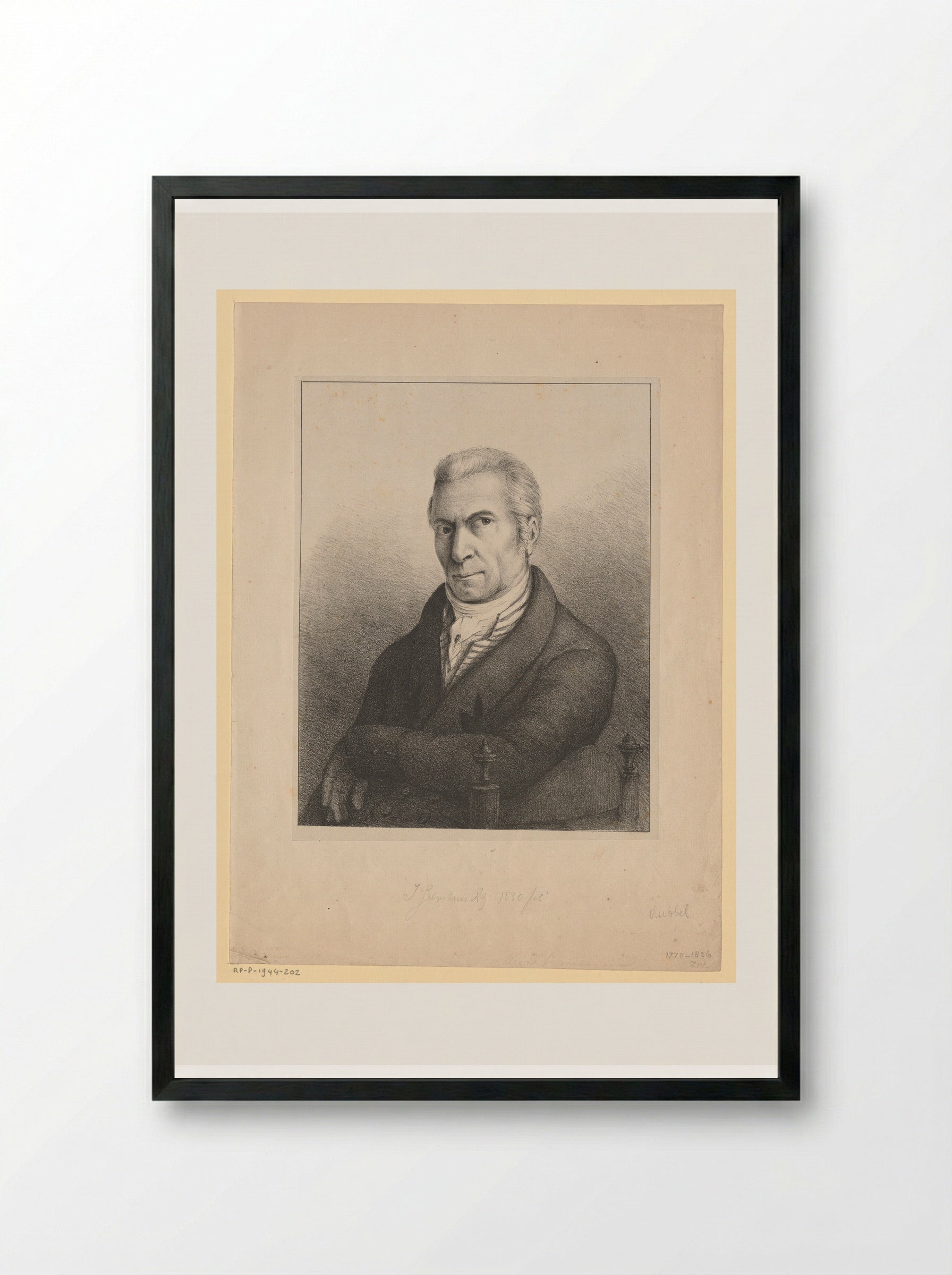Zelfportret (Self-Portrait) - Johannes Jelgerhuis - Framed Print Black