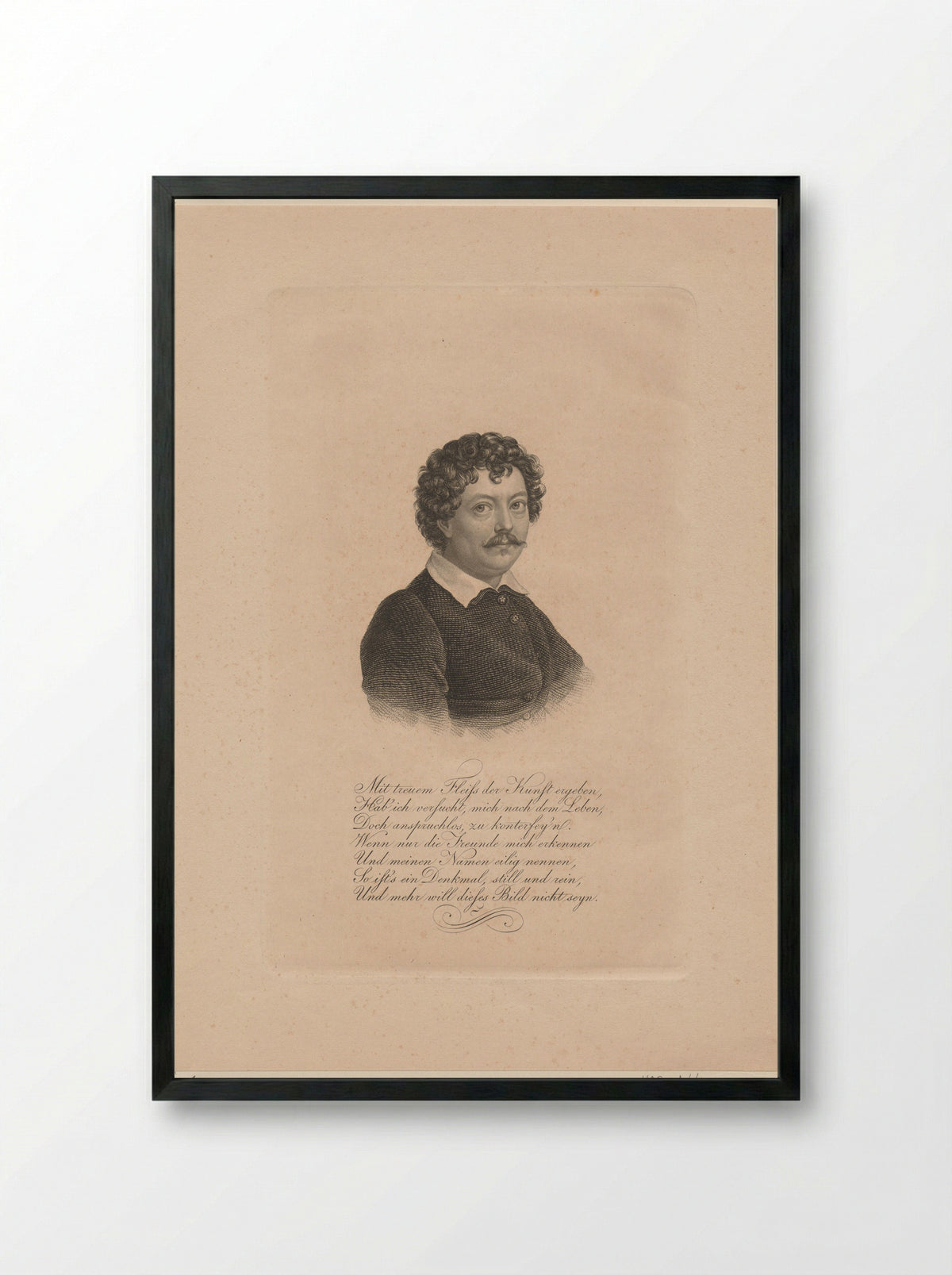 Zelfportret (Self-Portrait) - Friedrich Fleischmann - Framed Print Black