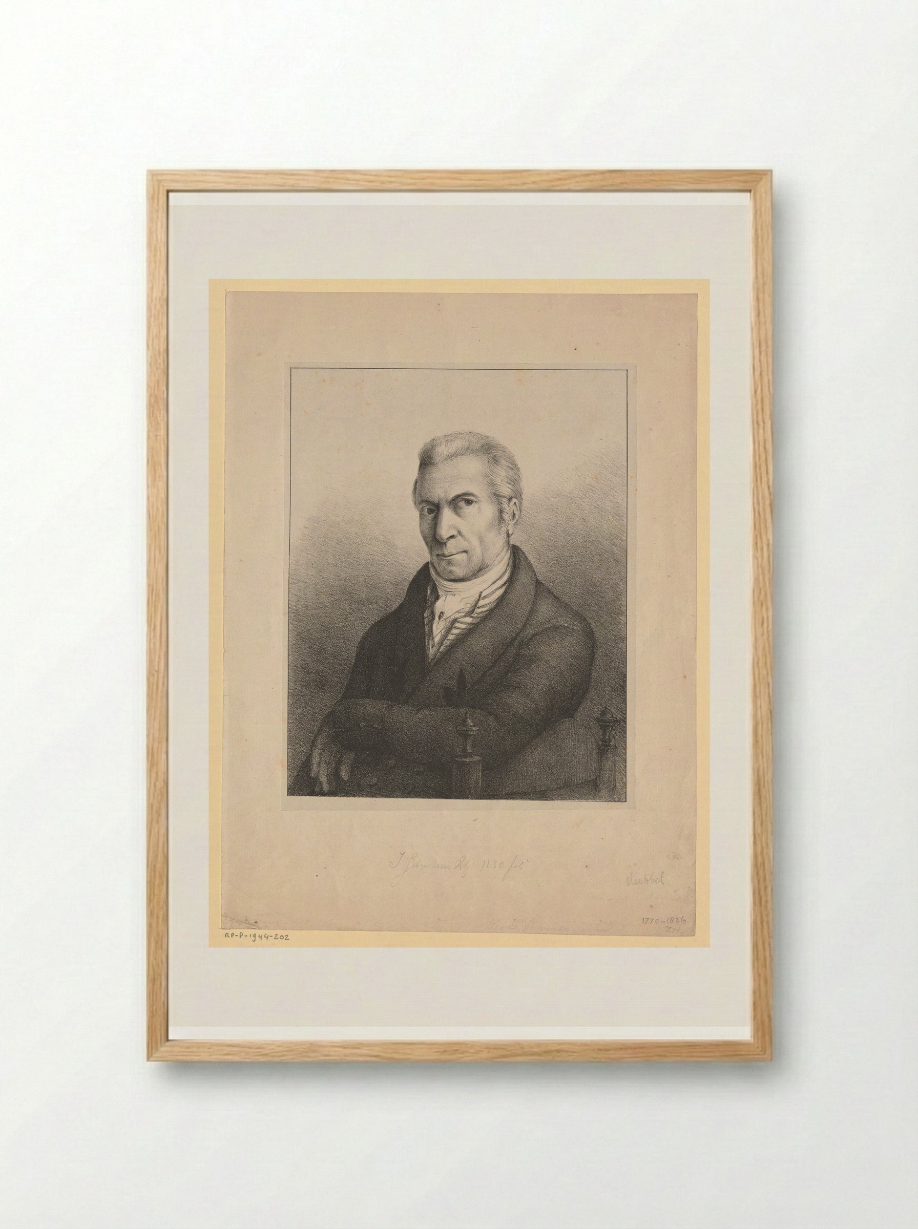 Zelfportret (Self-Portrait) - Johannes Jelgerhuis - Framed Print Wood