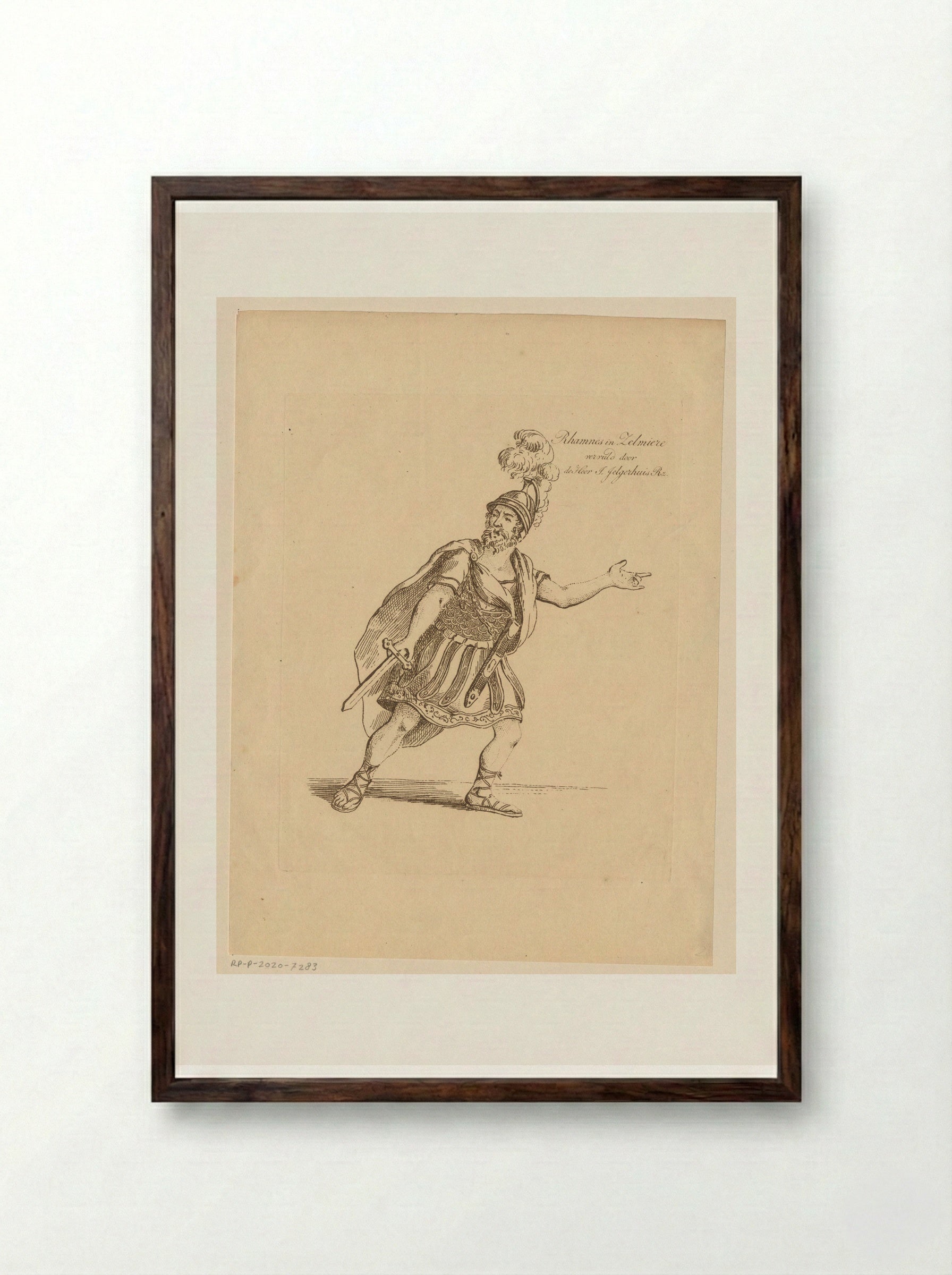 Zelfportret als Rhamnes - Johannes Jelgerhuis - Framed Print Dark Wood