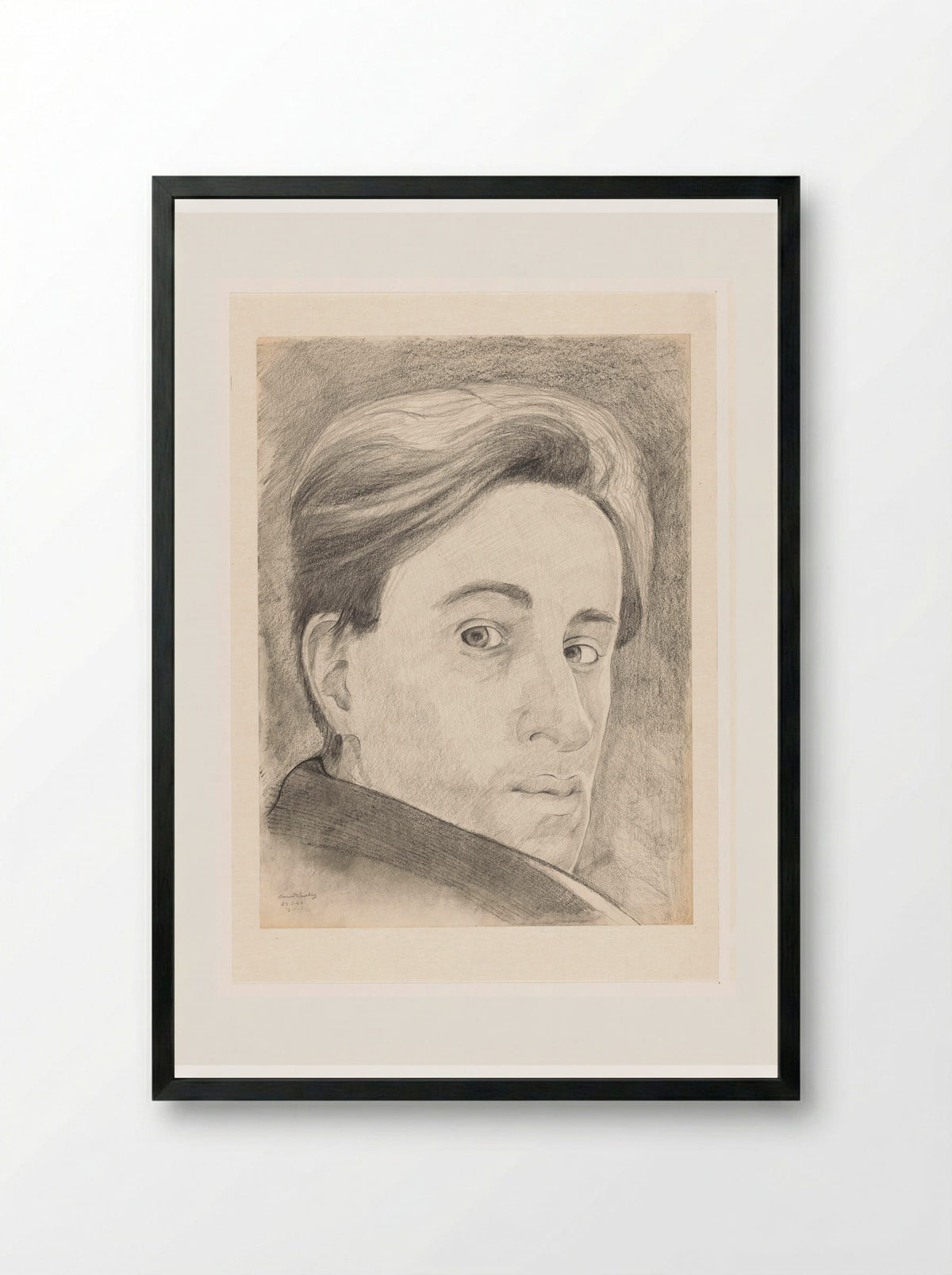 Zelfportret en face - Cor van Teeseling - Framed Print Black