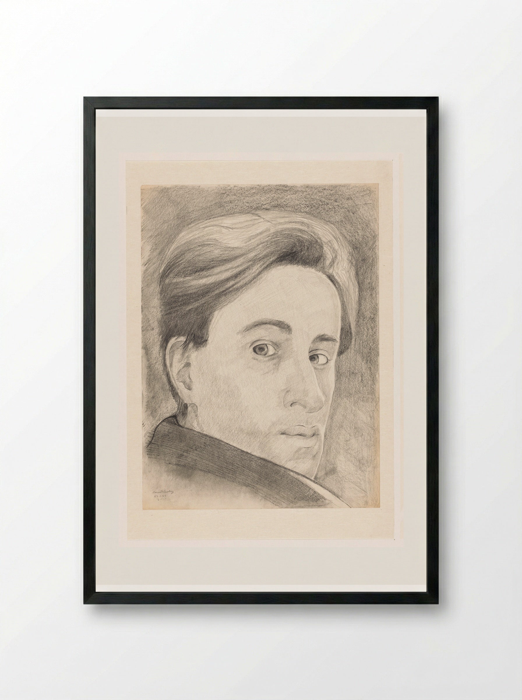 Zelfportret en face - Cor van Teeseling - Framed Print Black