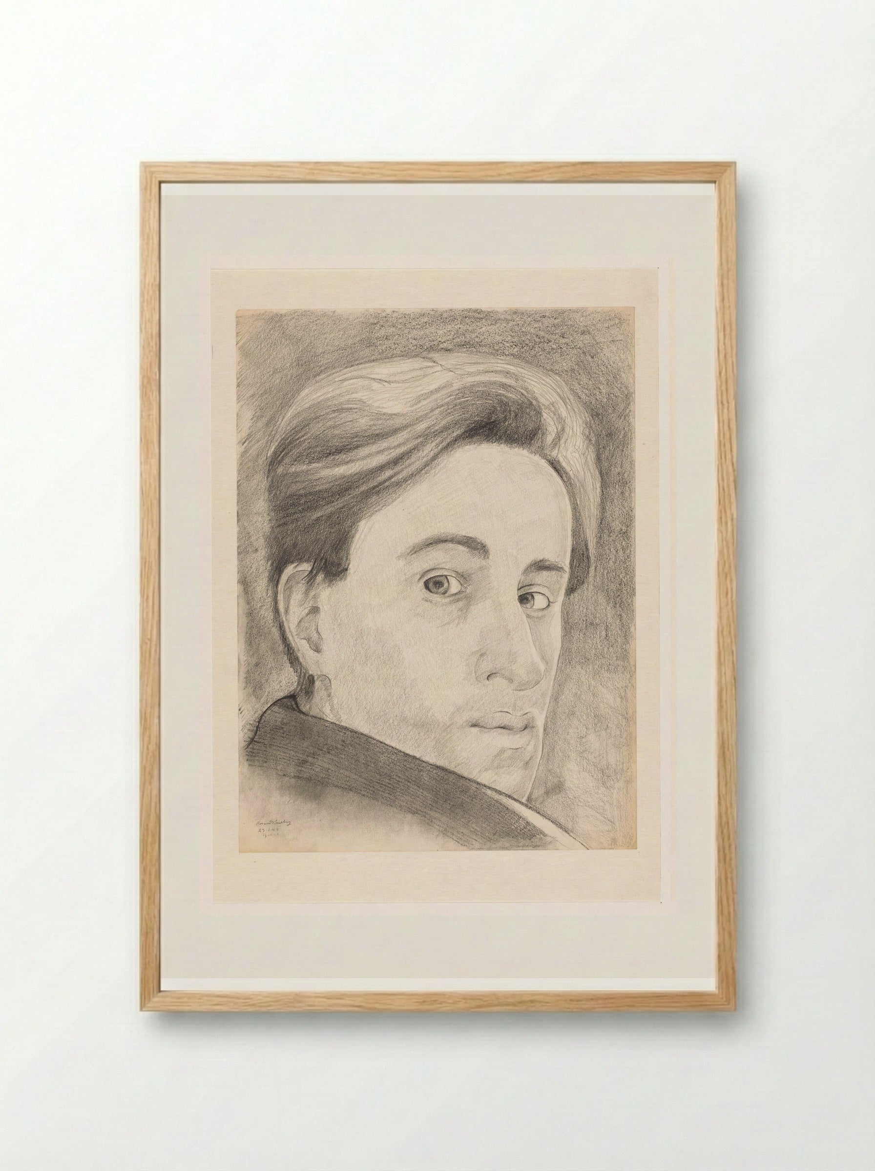 Zelfportret en face - Cor van Teeseling - Framed Print Wood