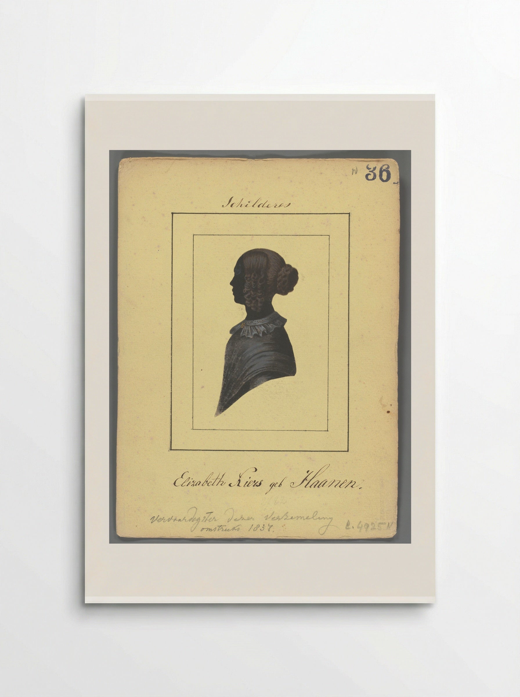 Zelfportret in silhouet - Elisabeth Alida Haanen - Poster