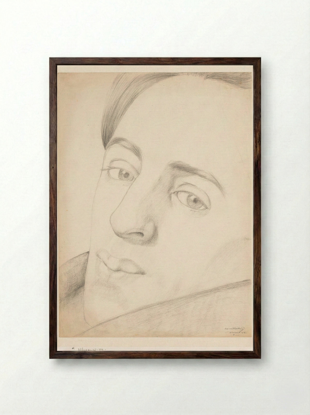 Zelfportret: B-1-1, 11 maart - Cor van Teeseling - Framed Print Dark Wood