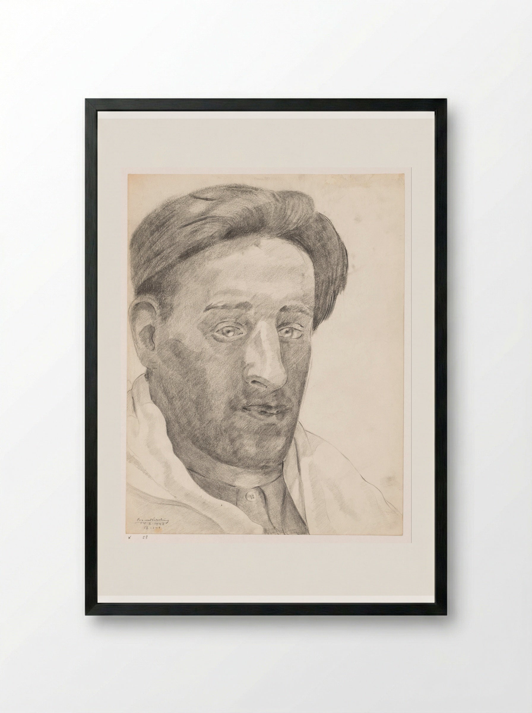 Zelfportret: B-1-1, 14 februari - Cor van Teeseling - Framed Print Black