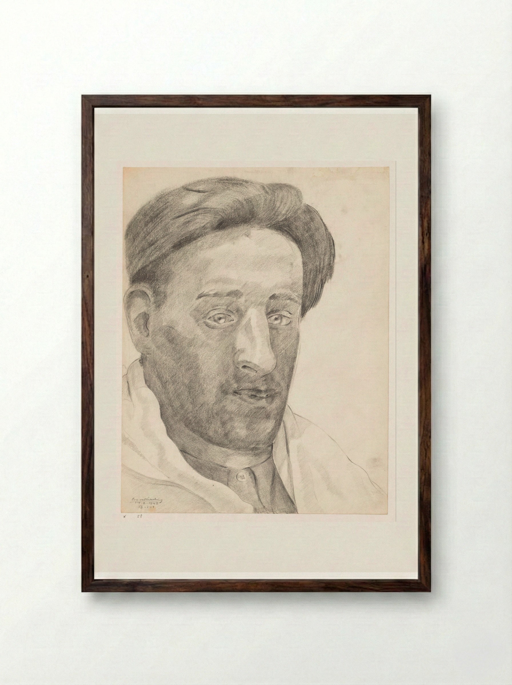 Zelfportret: B-1-1, 14 februari - Cor van Teeseling - Framed Print Dark Wood