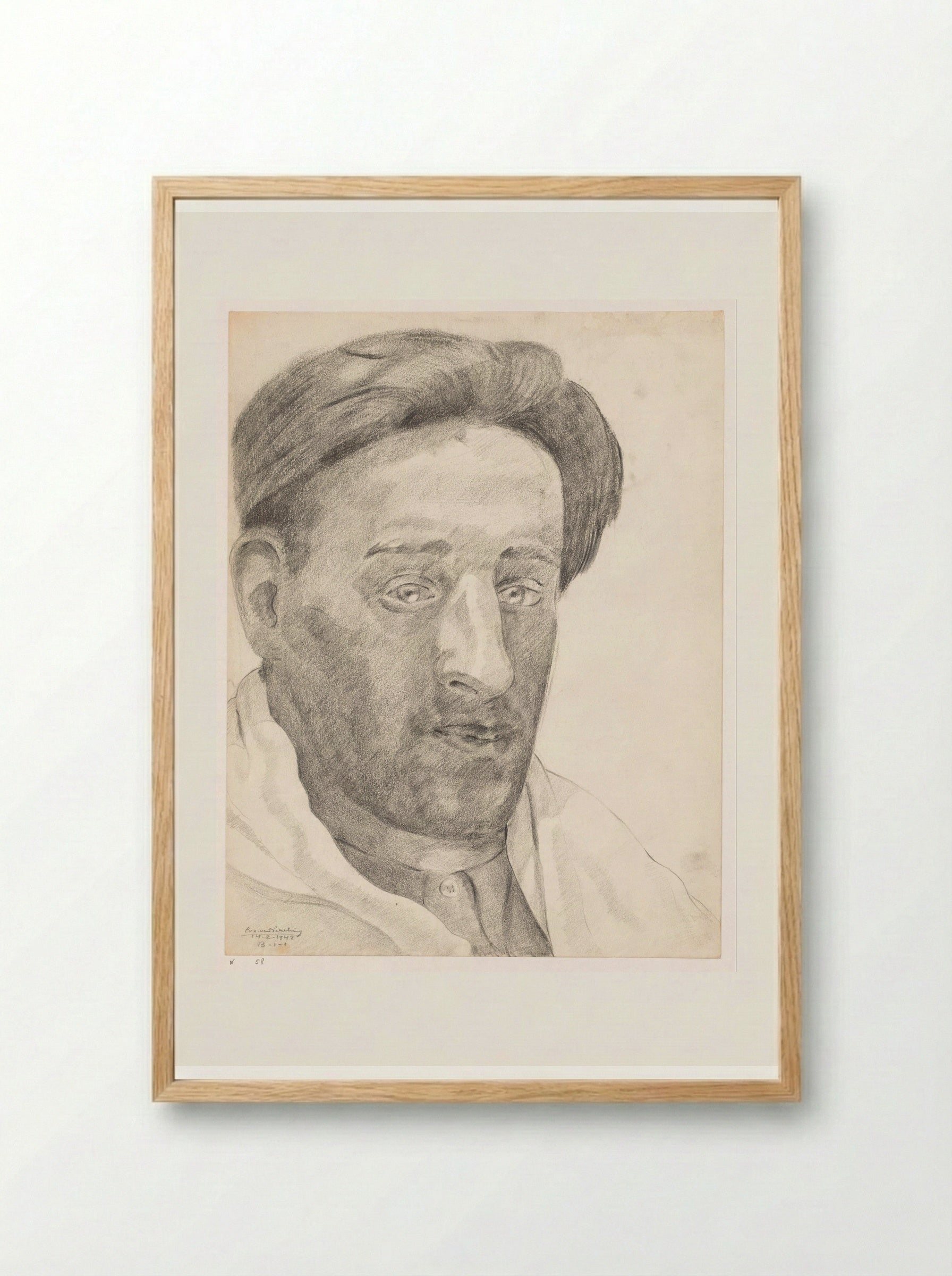 Zelfportret: B-1-1, 14 februari - Cor van Teeseling - Framed Print Wood