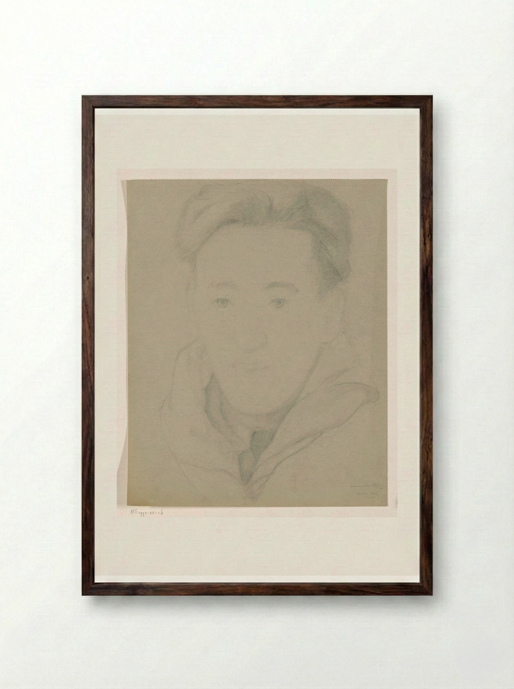 Zelfportret: B-1-1, 30 januari - Cor van Teeseling - Framed Print Dark Wood