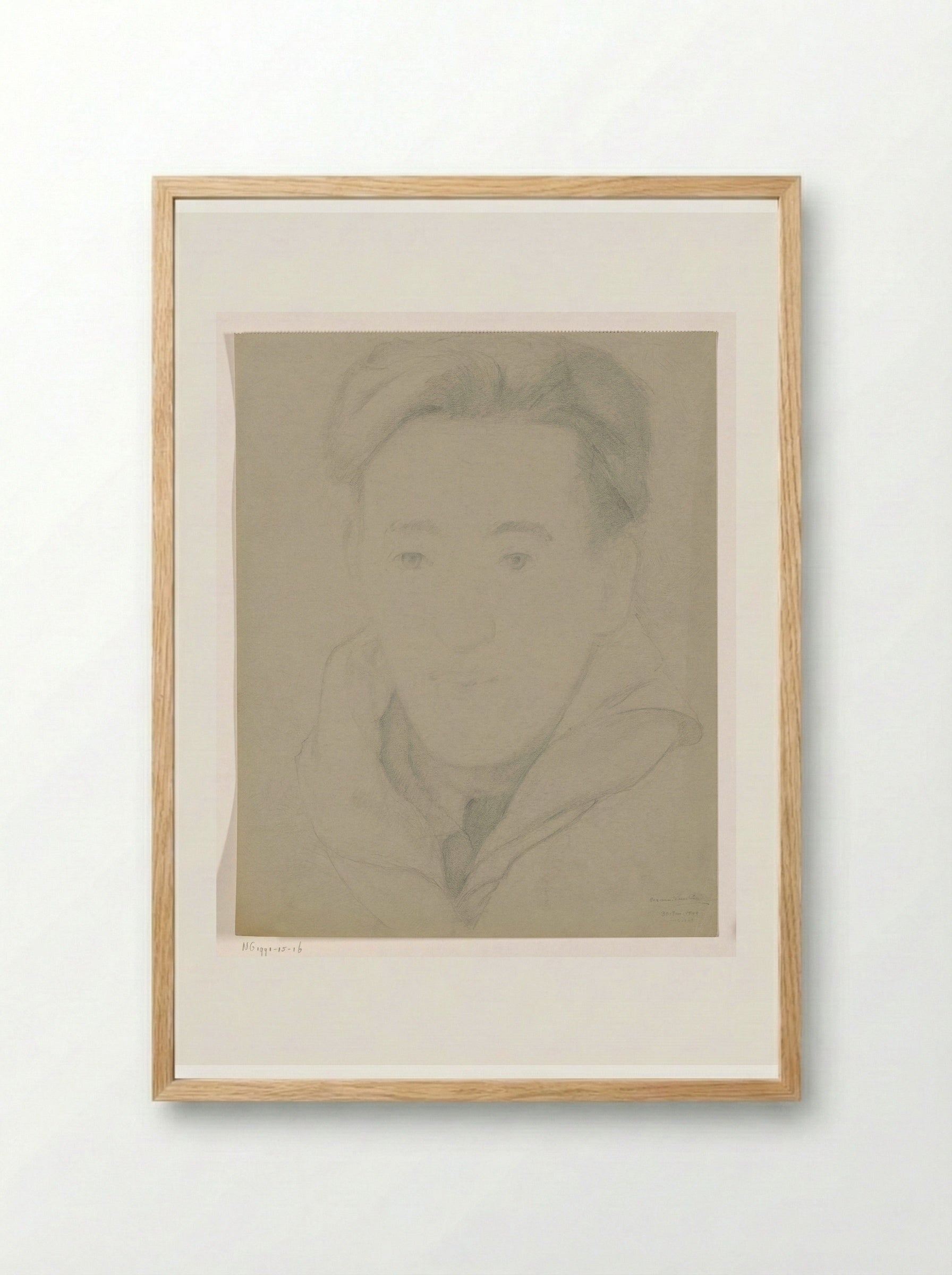 Zelfportret: B-1-1, 30 januari - Cor van Teeseling - Framed Print Wood