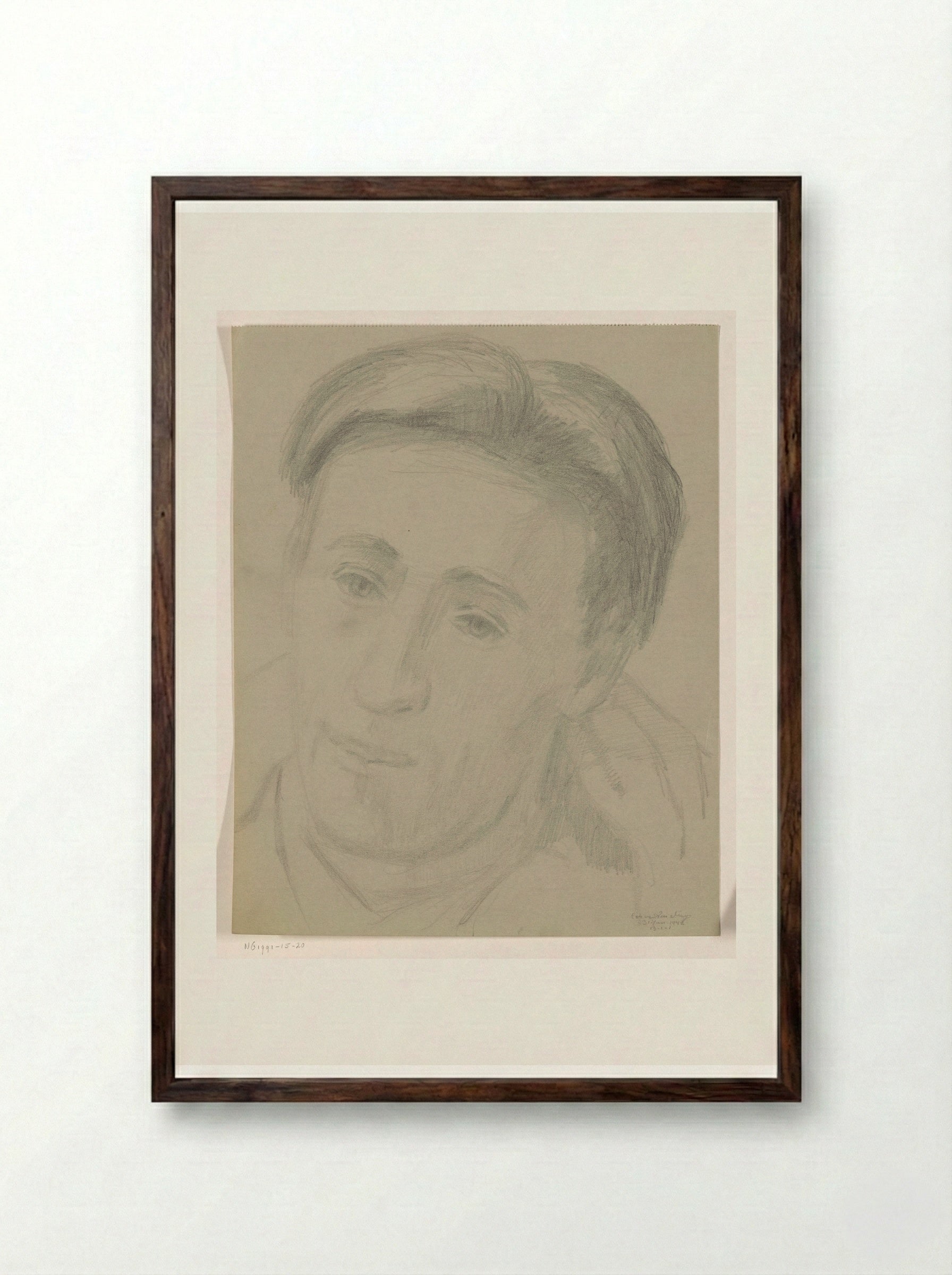 Zelfportret: B-1-1, 31 januari - Cor van Teeseling - Framed Print Dark Wood