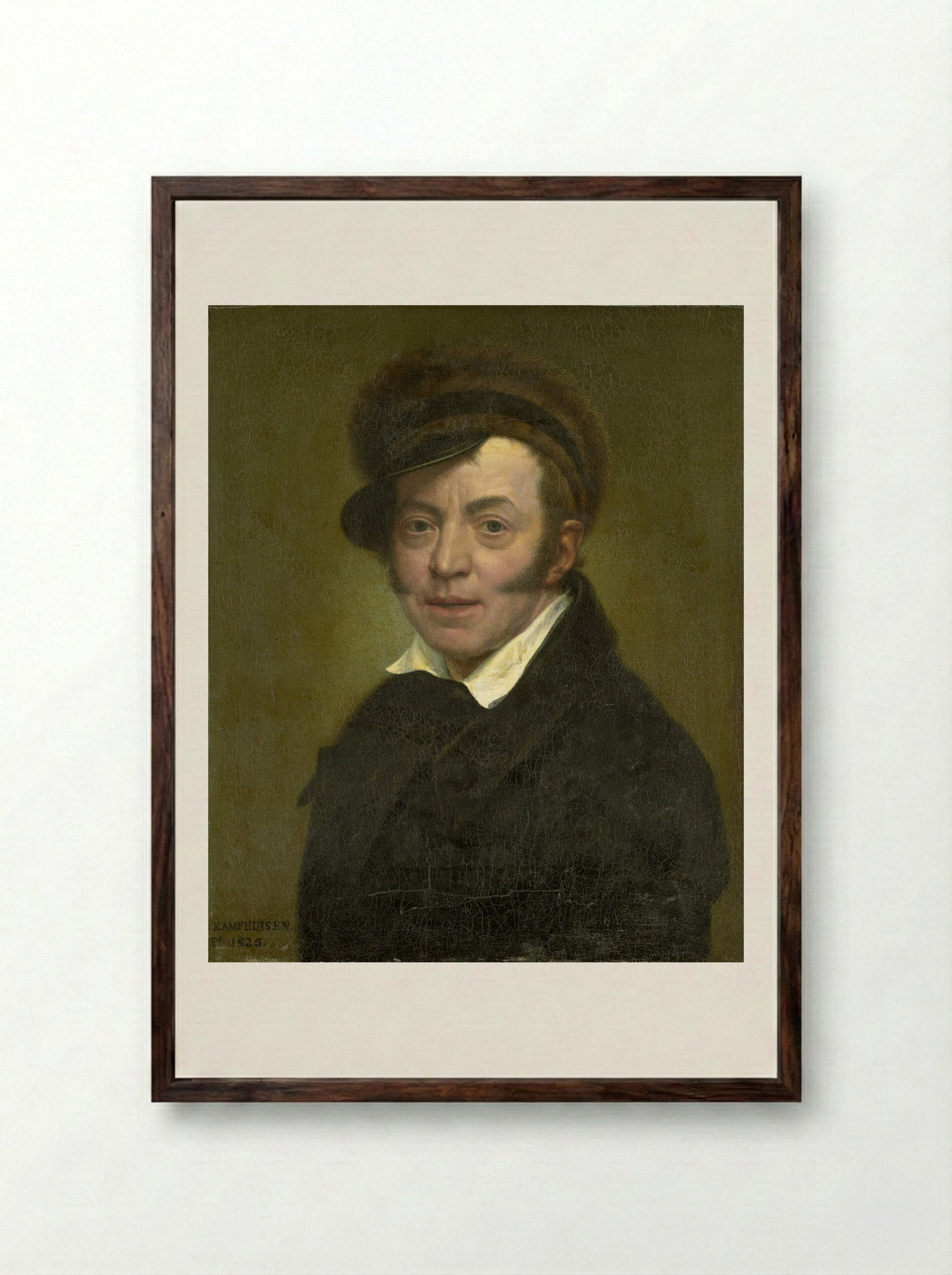 Zelfportret - Jan Kamphuijsen - Framed Print Dark Wood