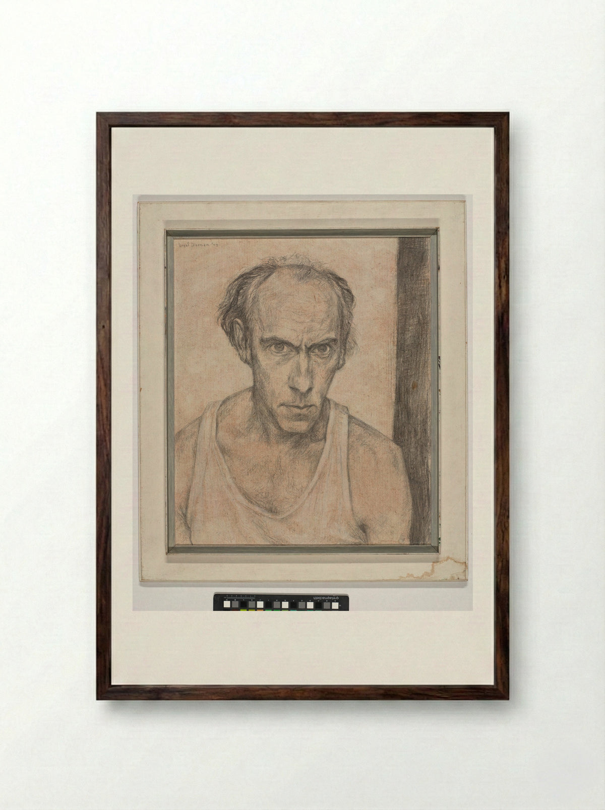 Zelfportret - Kreel Daamen - Framed Print Dark Wood