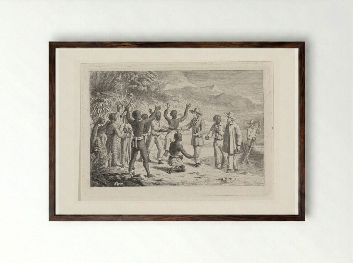 Zendelingen (Missionaries) - David van der Kellen - Framed Print Dark Wood