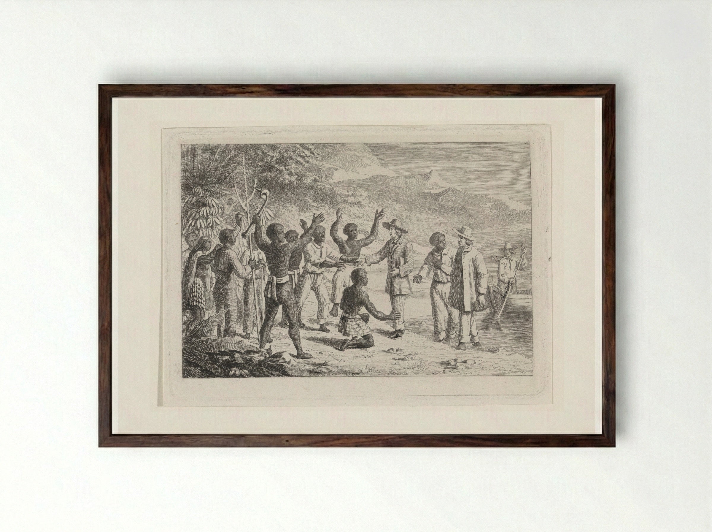 Zendelingen (Missionaries) - David van der Kellen - Framed Print Dark Wood