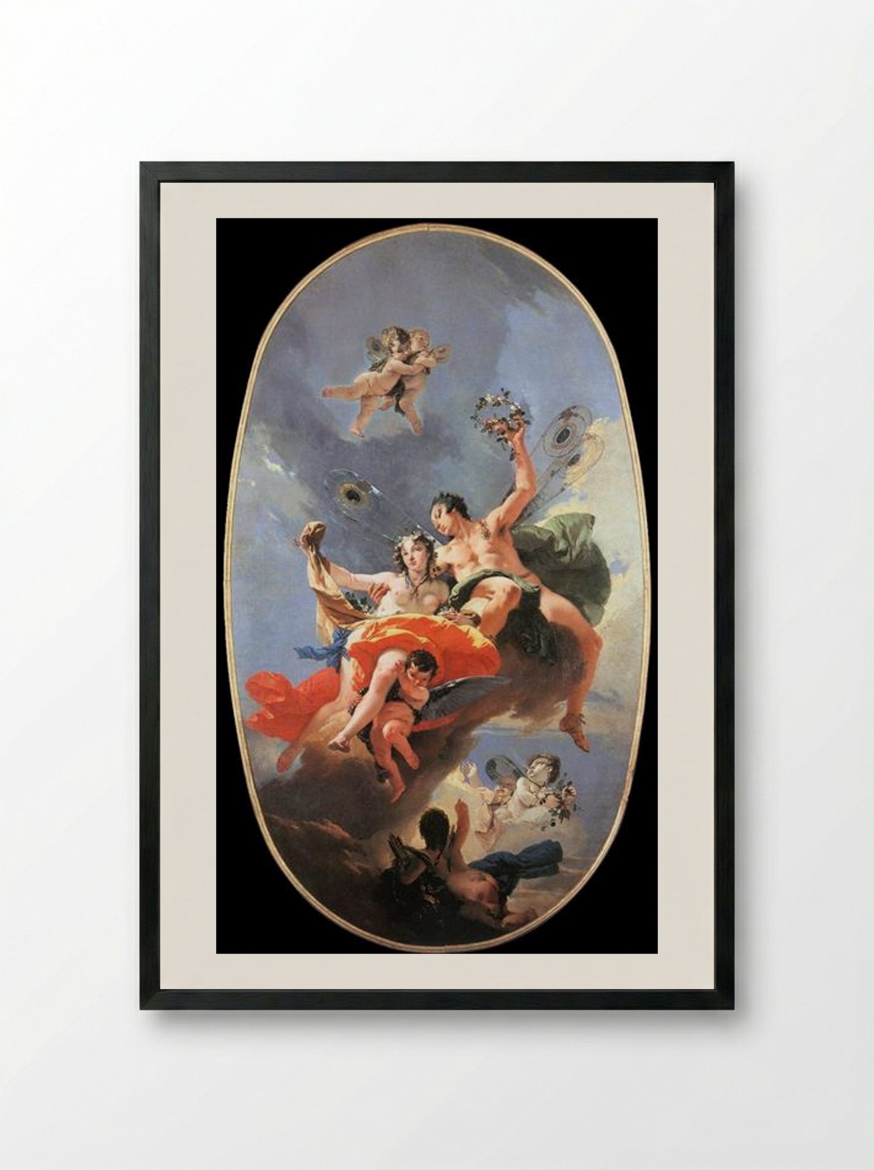 Zephyr and Flora - Giovanni Battista Tiepolo - Framed Print Black
