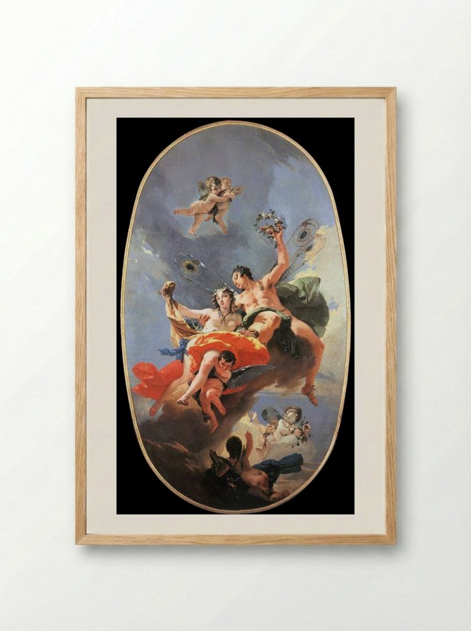 Zephyr and Flora - Giovanni Battista Tiepolo - Framed Print Wood