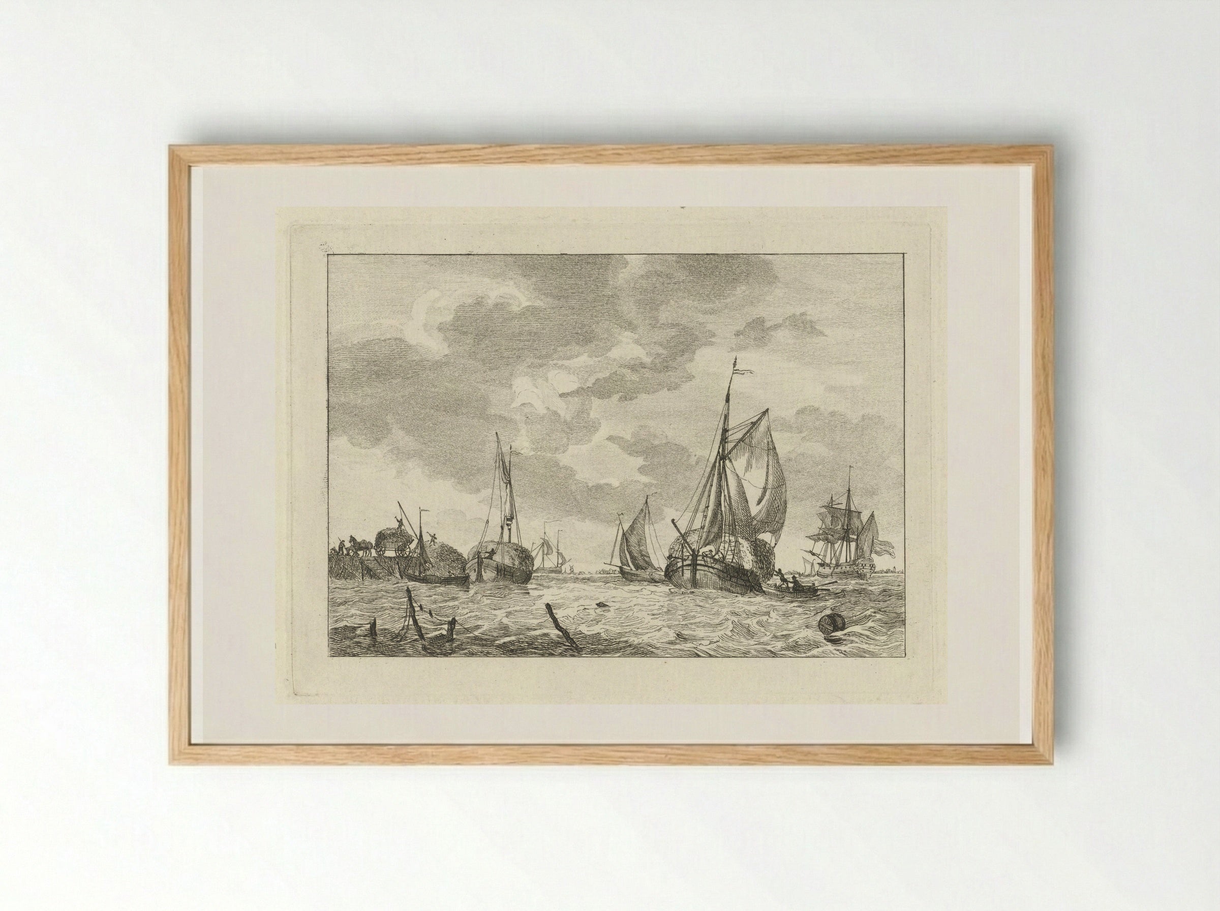 Zes schepen (Six Ships) - Gerrit Groenewegen - Framed Print Wood