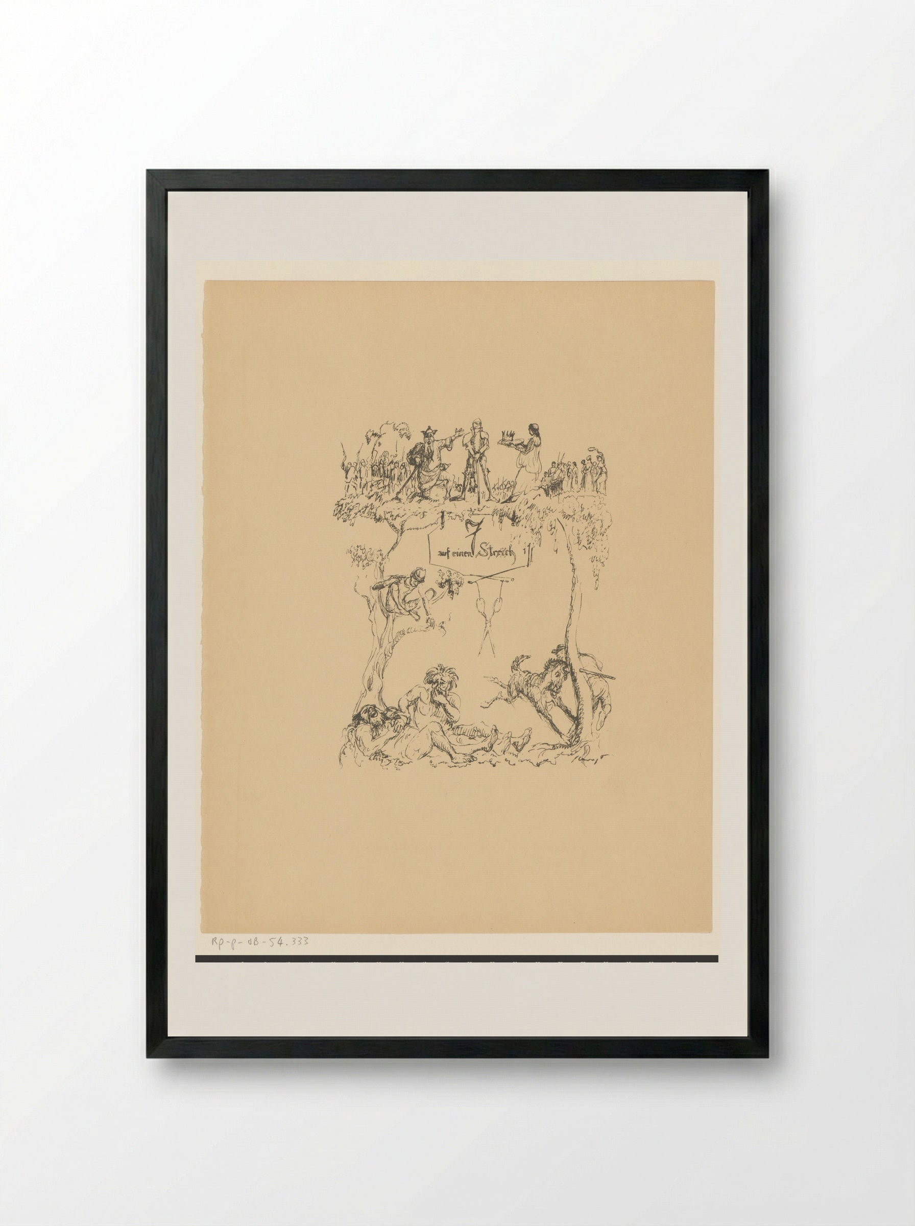 Zeven in één klap - Max Slevogt - Framed Print Black