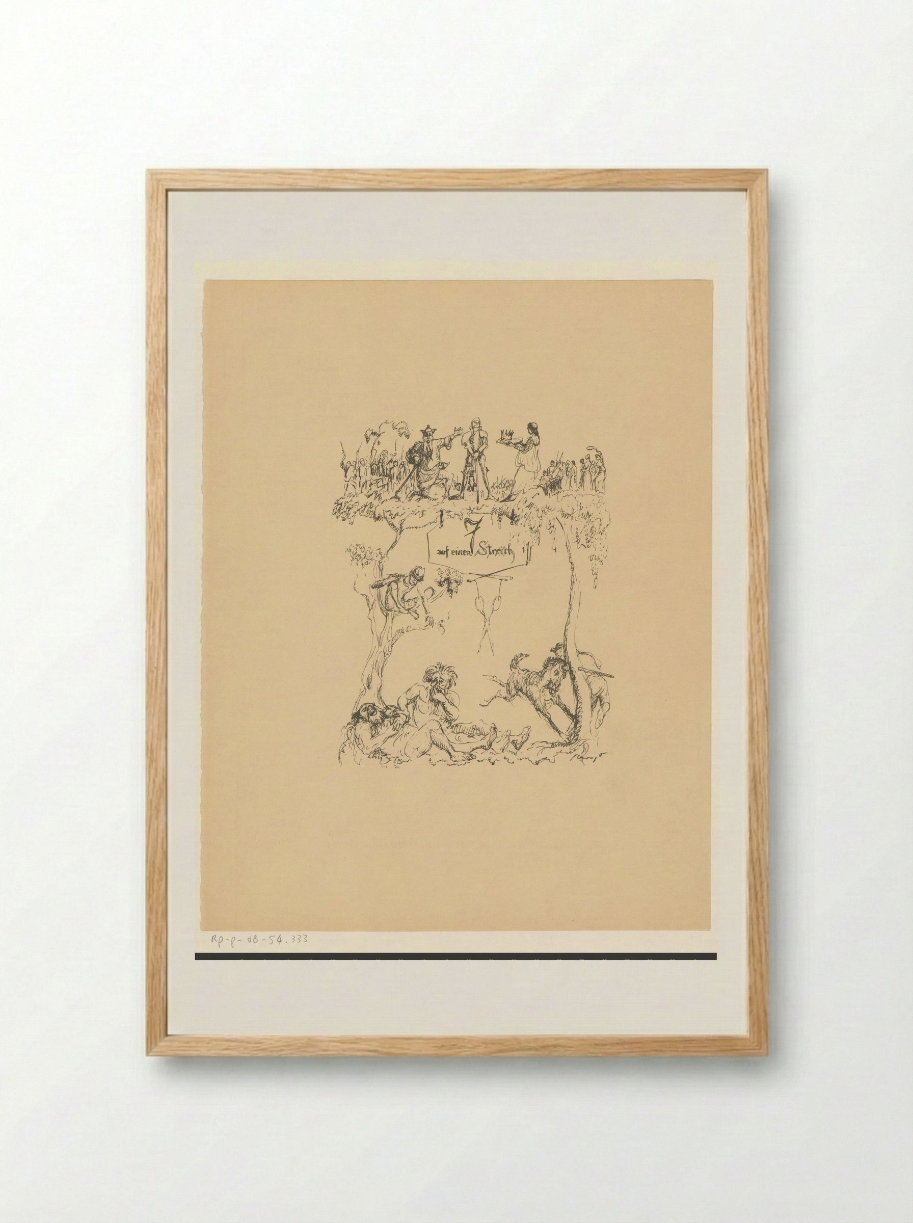 Zeven in één klap - Max Slevogt - Framed Print Wood
