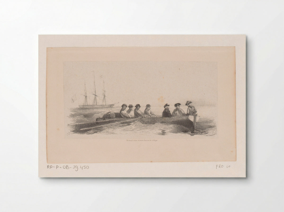 Zeven mannen in een roeiboot - Jan Hendrik Bisschop - Poster